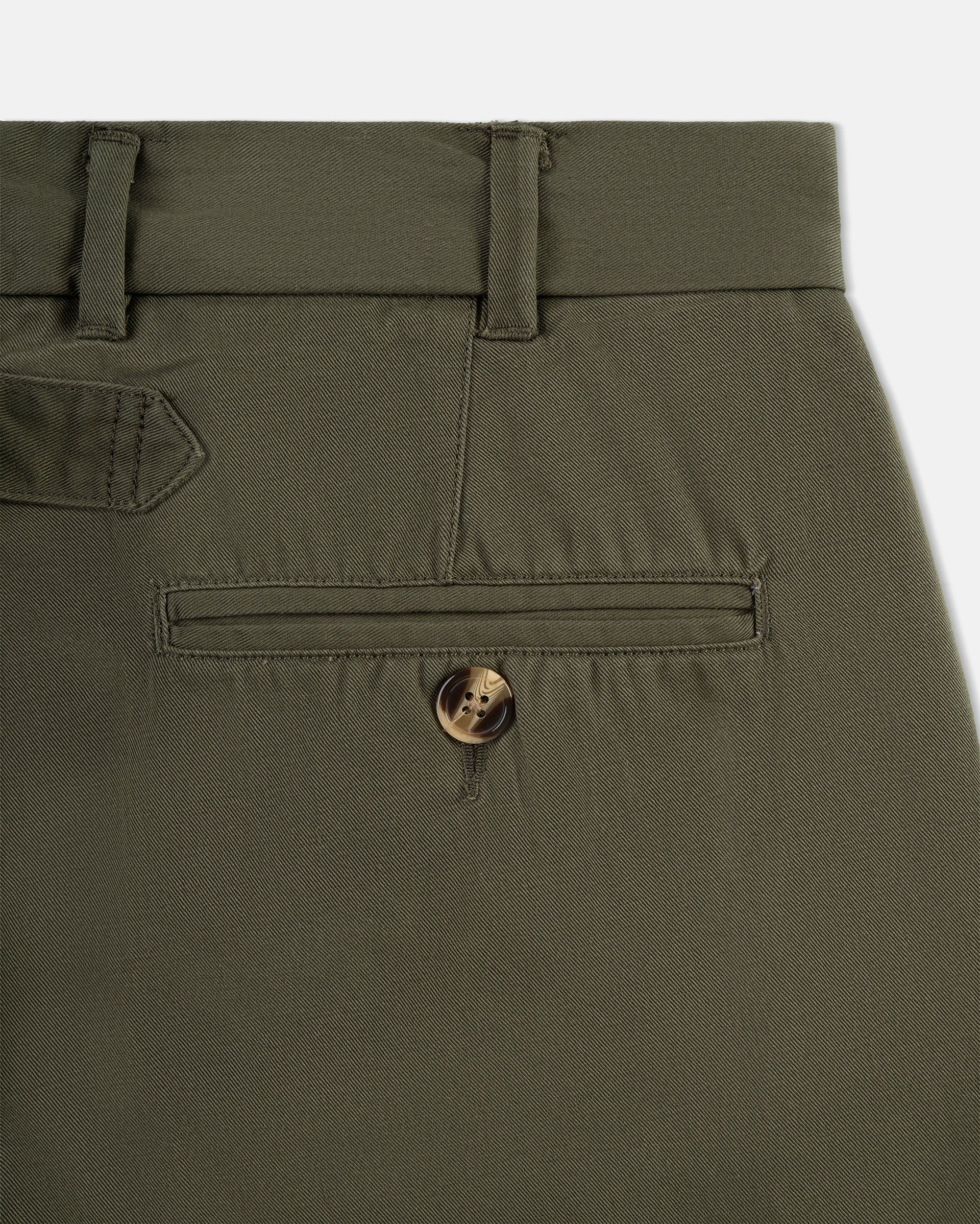 Cotton Chino Cinch-Back Pants - Olive | J.Press