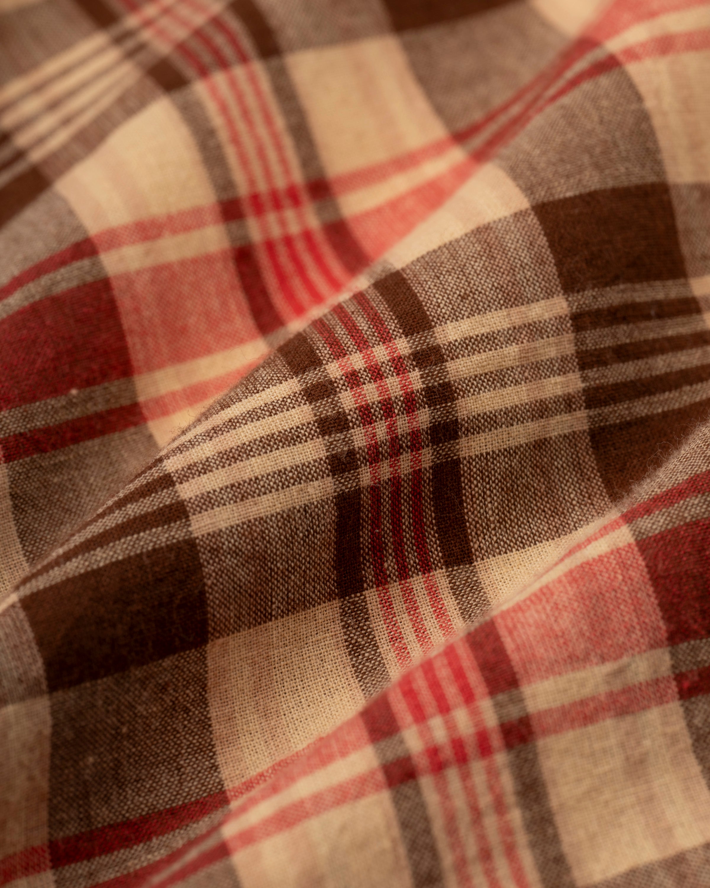 Tan, Brown & Red Madras Shorts - Trim Fit