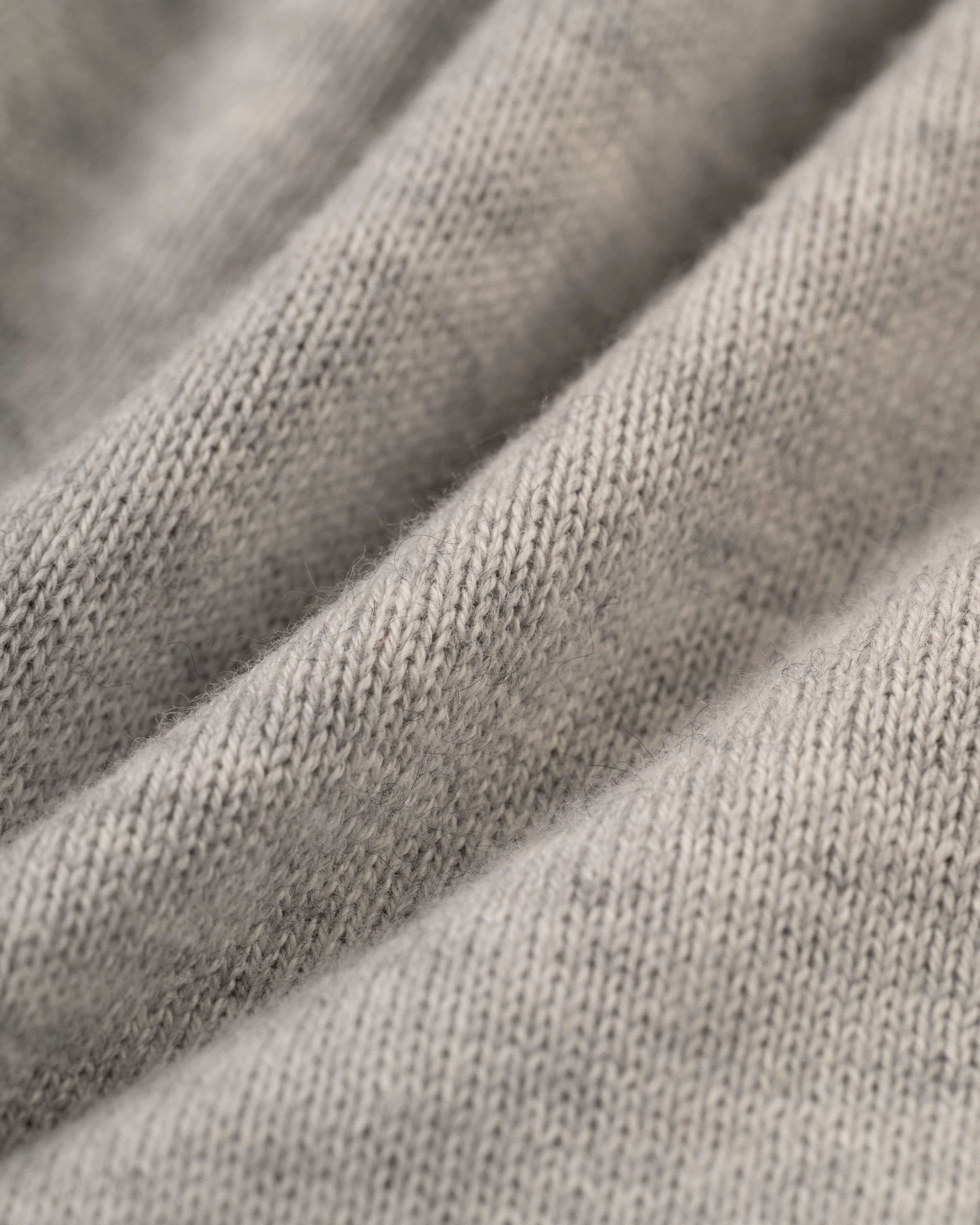 Grey Cotton-Wool Crewneck Sweatshirt - Trim Fit