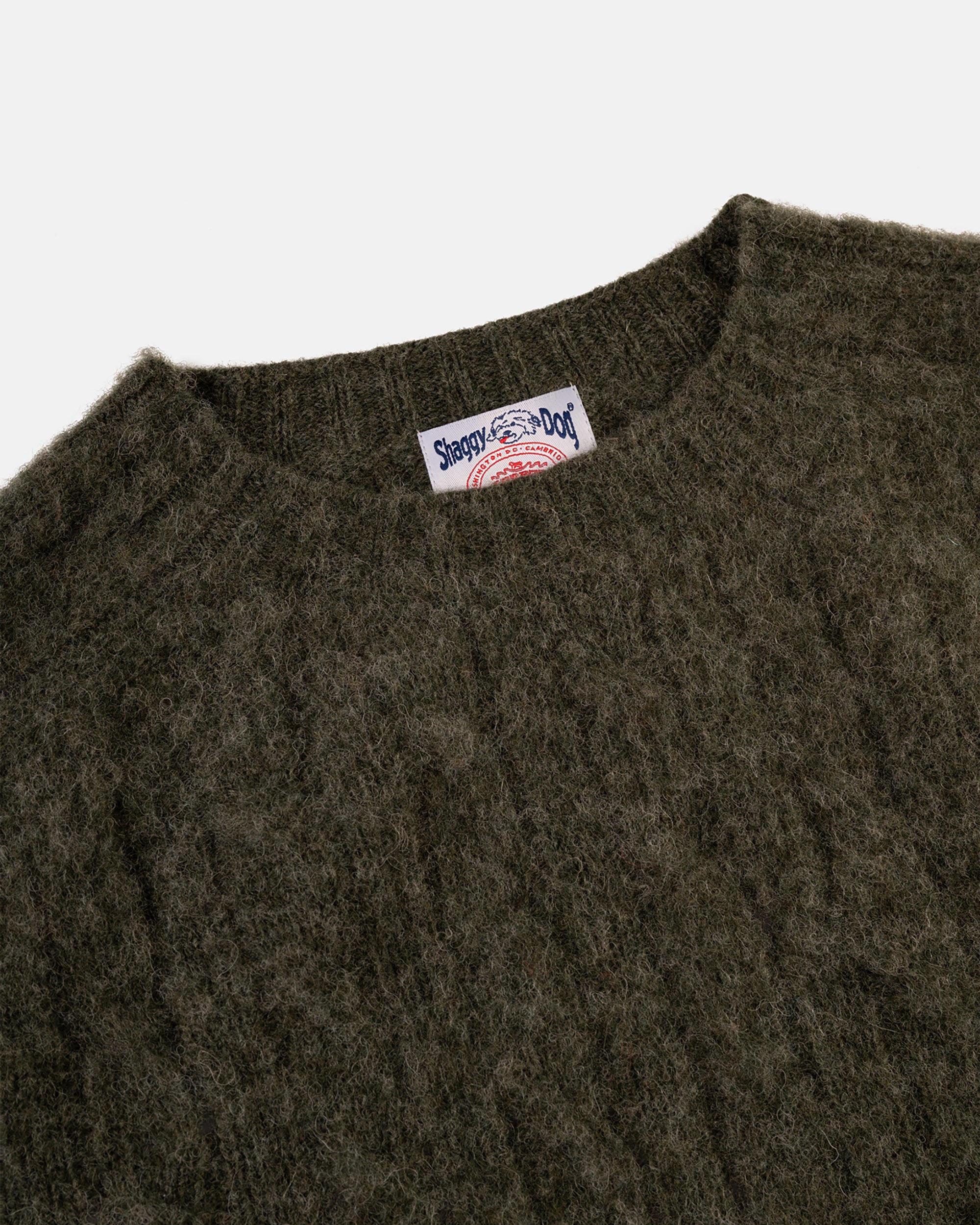 Shaggy Dog Cable Sweater Dark Green - Classic Fit | Men's Sweaters