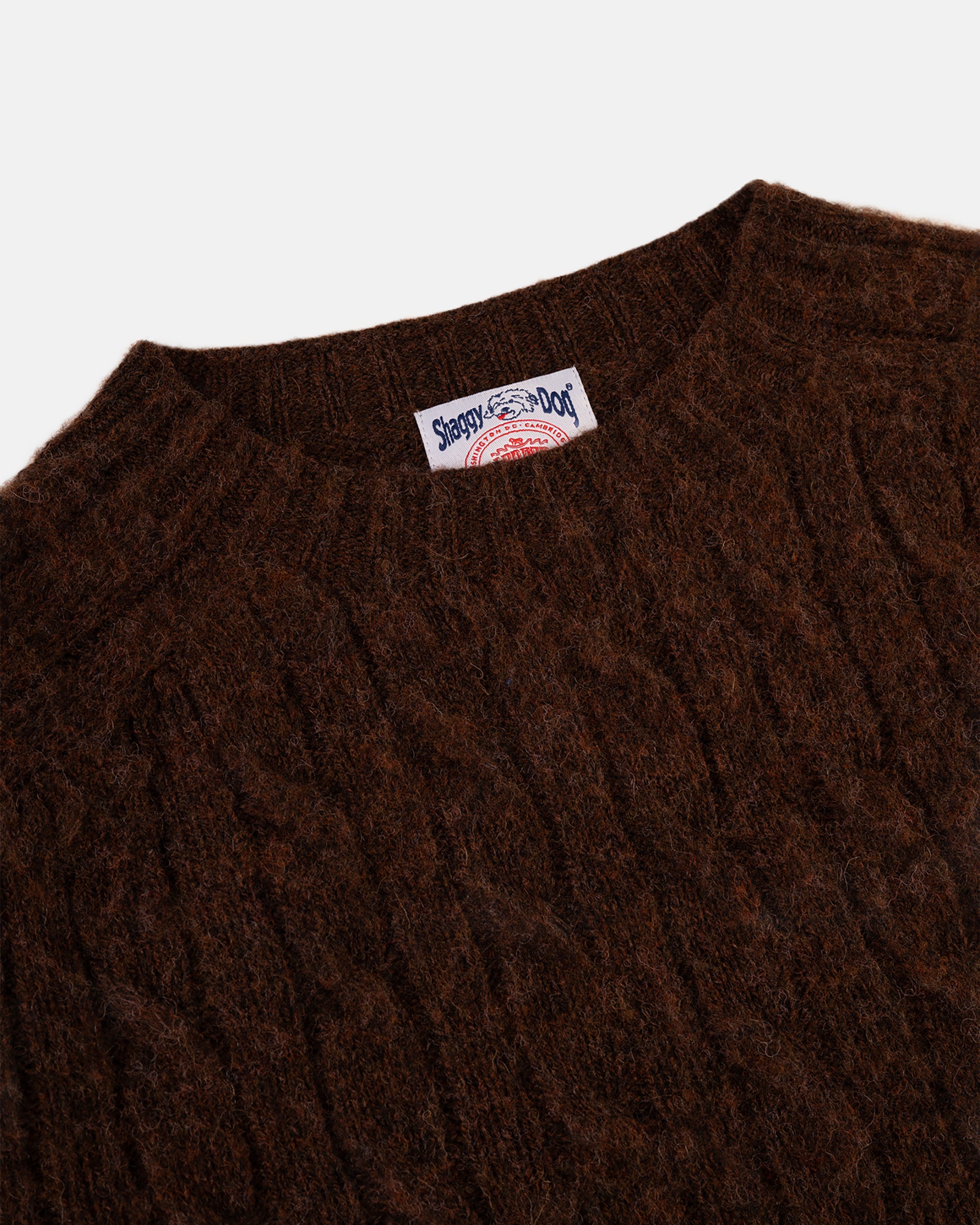 Shaggy Dog Cable Sweater Brown - Classic Fit | Men's Sweaters - J