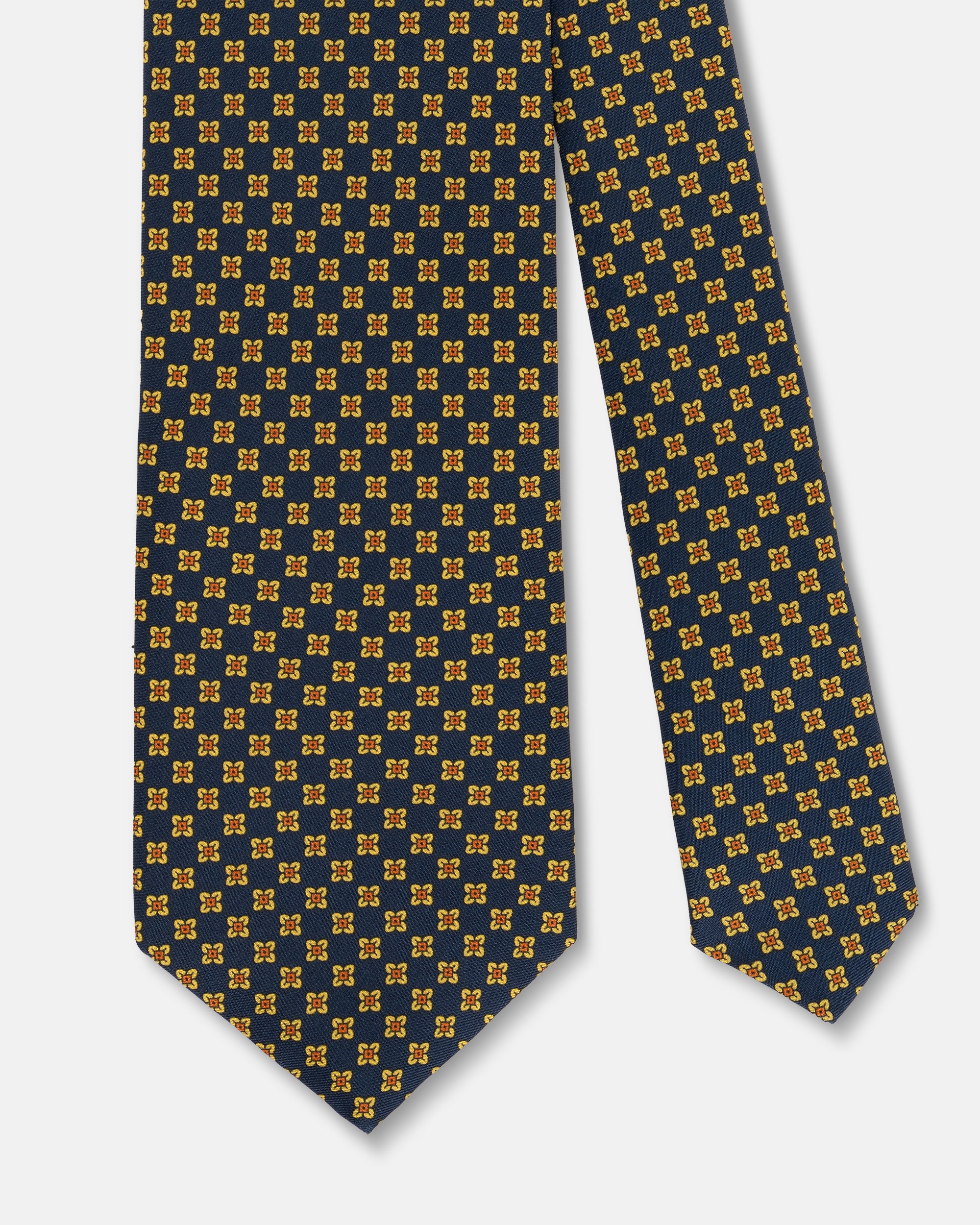 Made-in-UK Navy Corolla Foulard Tie