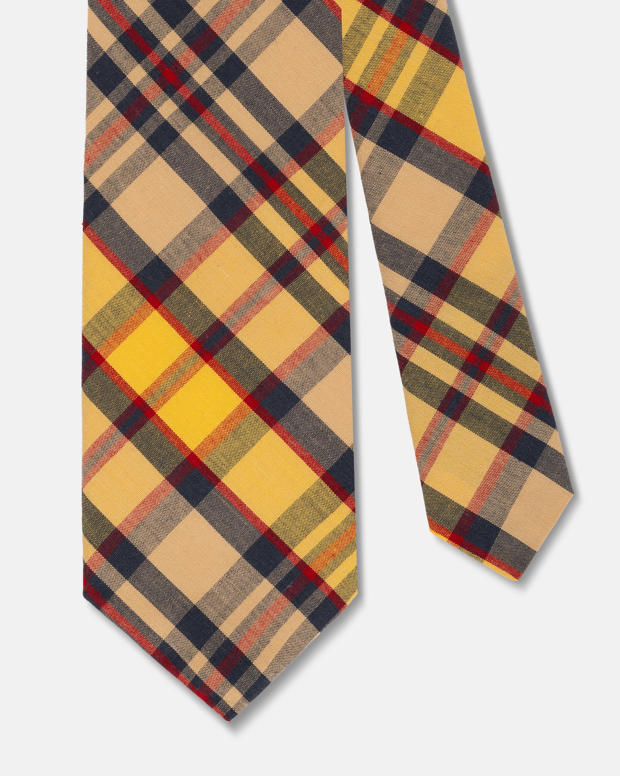 Made-in-UK Yellow Madras Tie