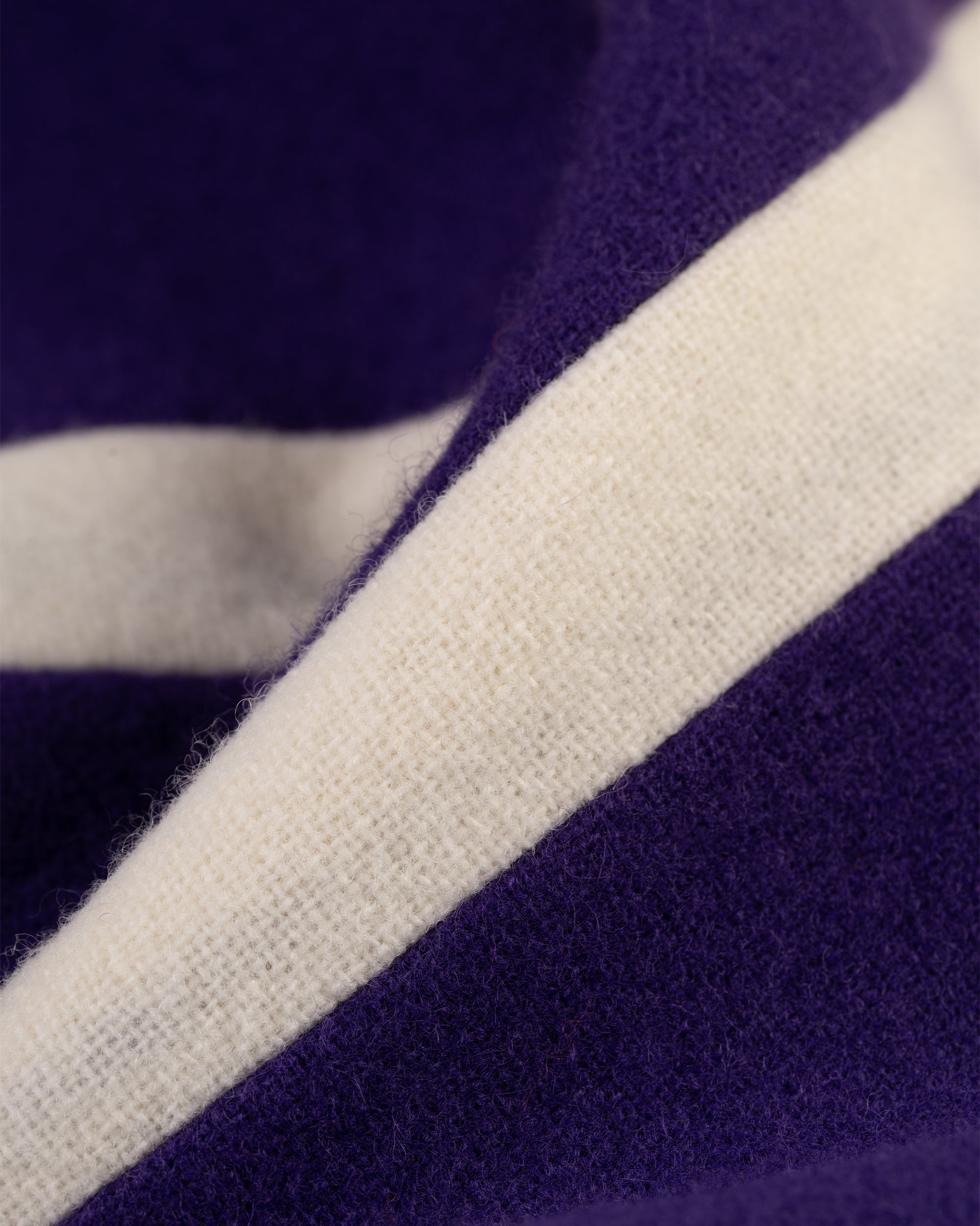 Made-in-England Purple & White Wool Schoolboy Muffler