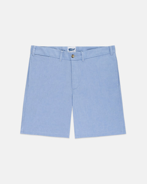 blue dress shorts mens Men's Sun Embroidered Navy Pleated Dress Shorts