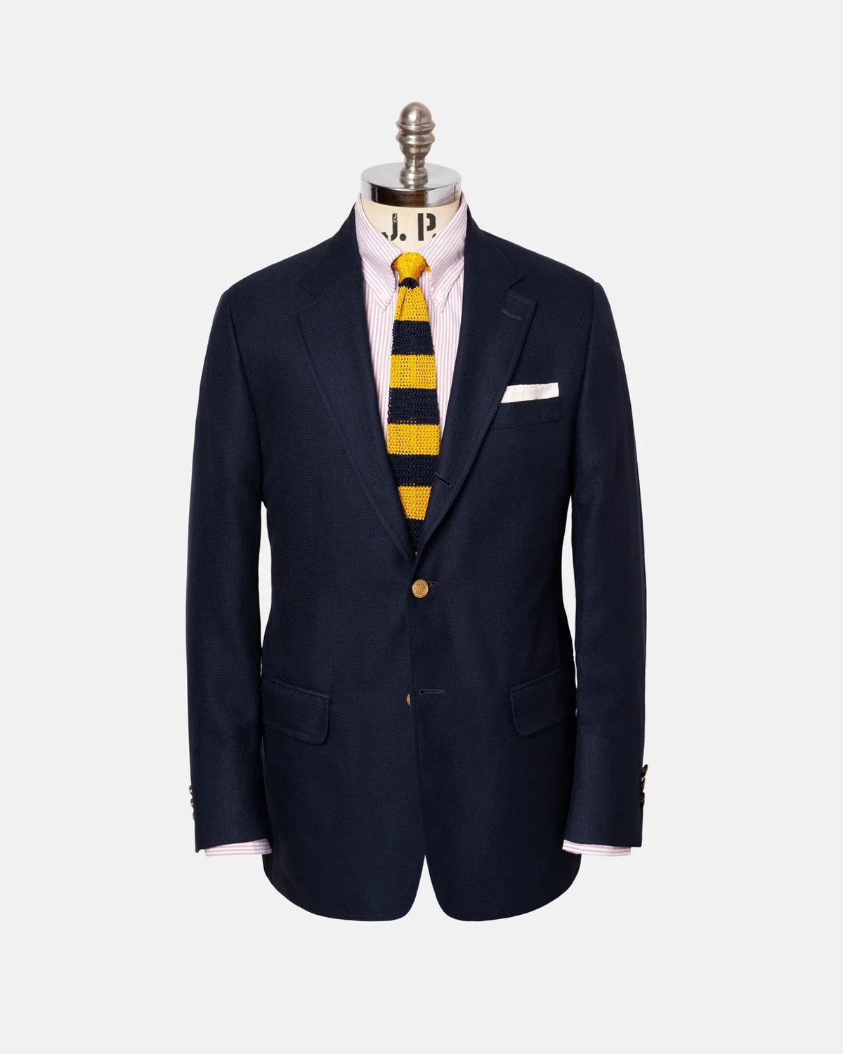 Made-in-Canada Navy Cotton/Wool Hopsack Blazer | J.PRESS