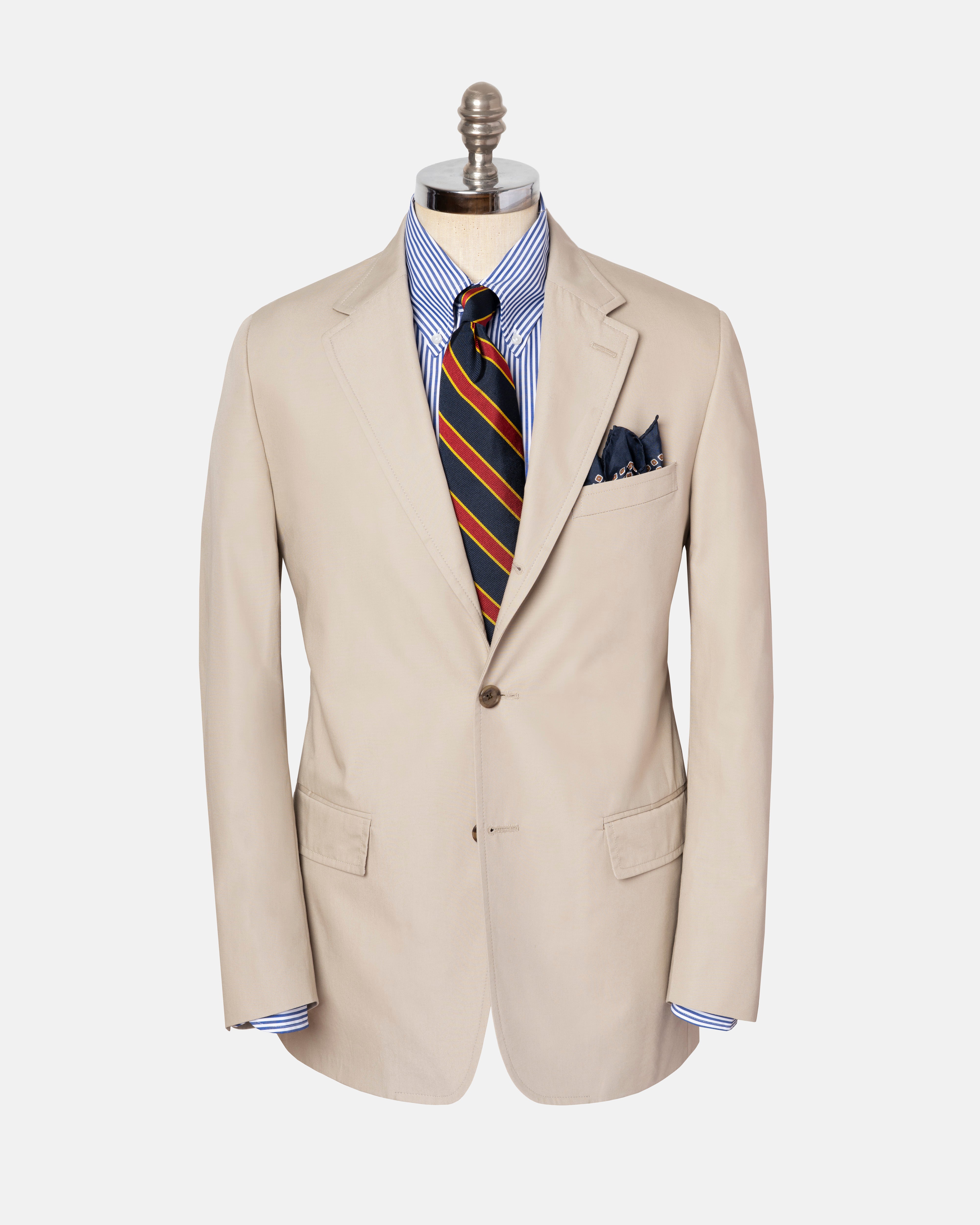 Made-in-Canada Solid Tan Cotton Poplin Suit - Custom Make