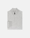 Light Grey Cotton-Cashmere Quarter-Zip Sweater