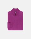 Purple Cotton-Cashmere Quarter-Zip Sweater