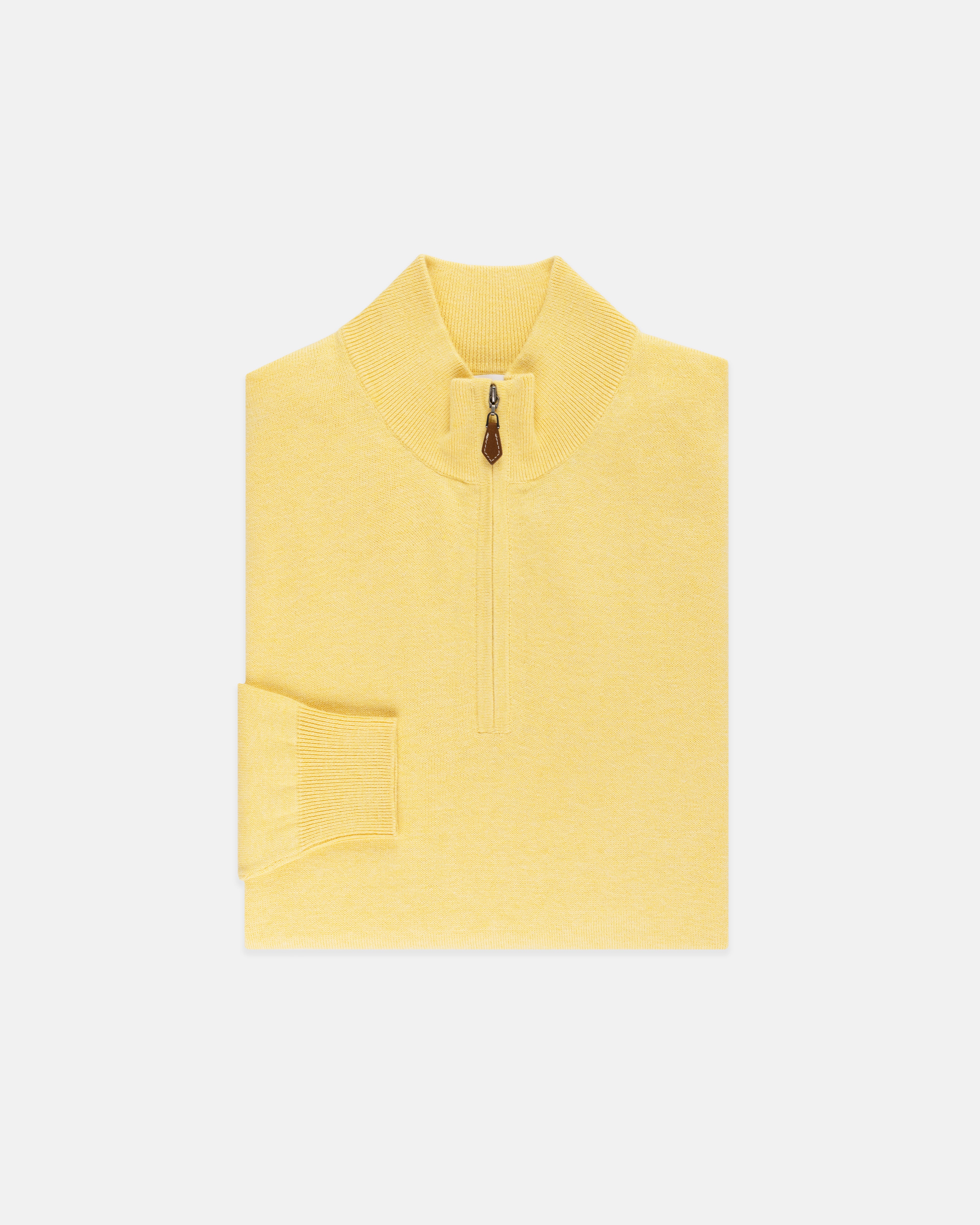 Yellow Cotton-Cashmere 1/4 Zip-Up | J. Press