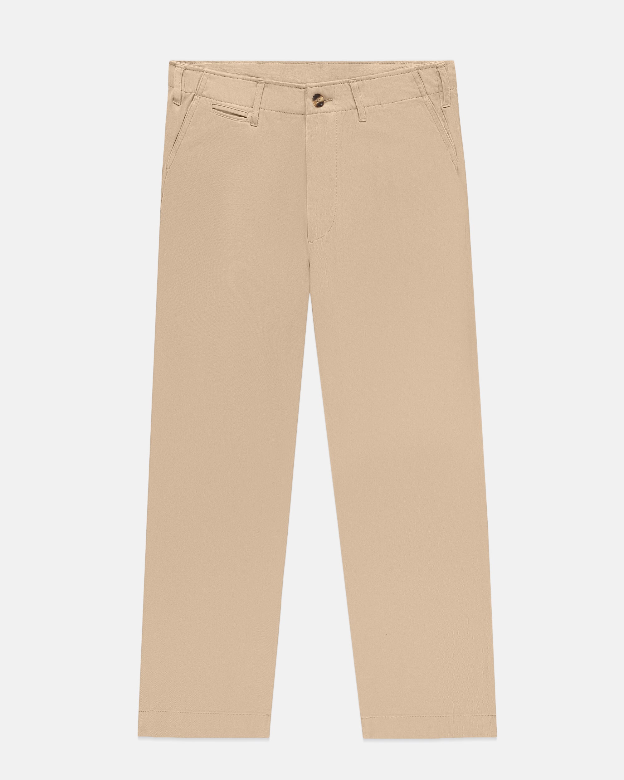 Boxy Fit Cotton Chino Pants - Khaki | J.Press