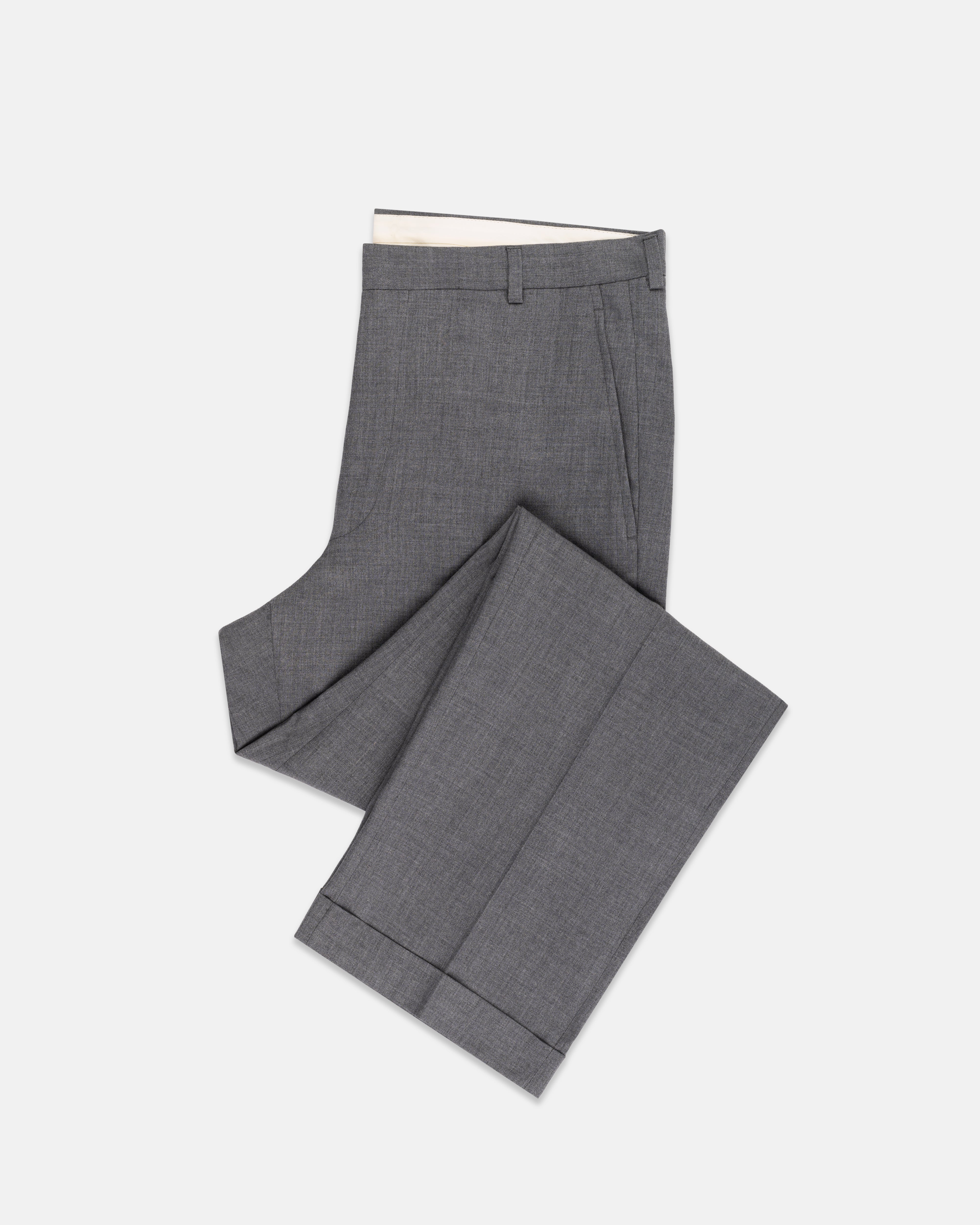 Solid Grey Wool Trouser | Men's Dress Pants | J. Press