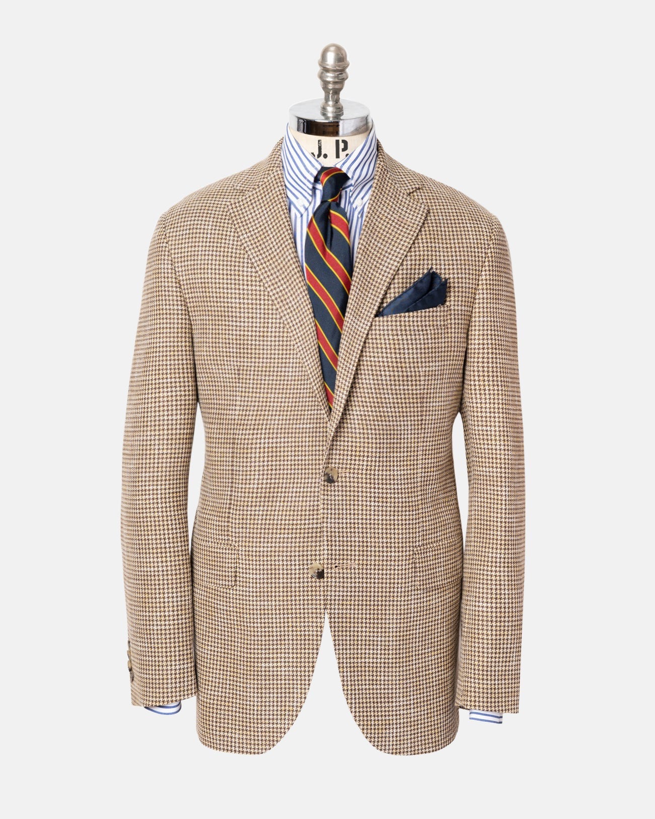 Made-in-Canada Tan & Brown Houndstooth Wool/Cotton Sport Coat