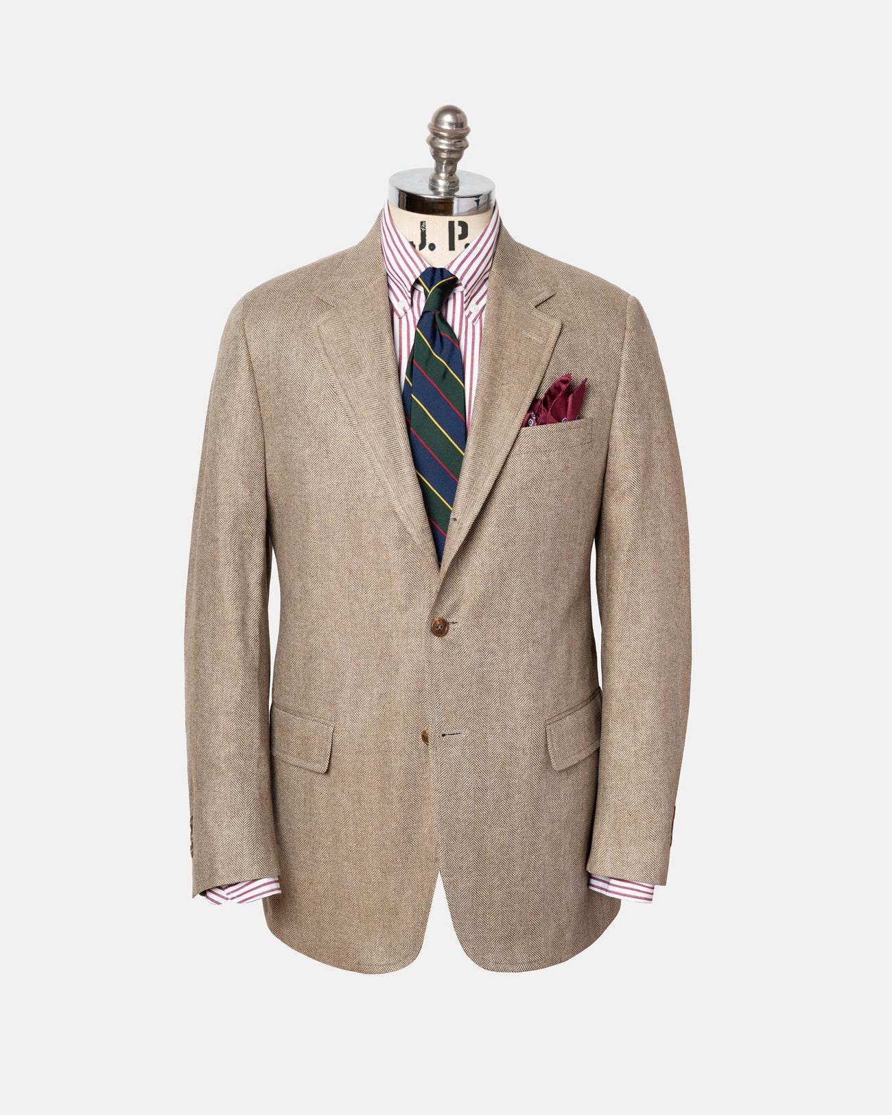 Made-in-Canada Tan Herringbone Silk Sport Coat