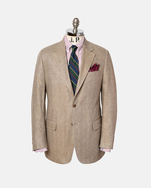 Tan Herringbone Silk Sport Coat | J. PRESS