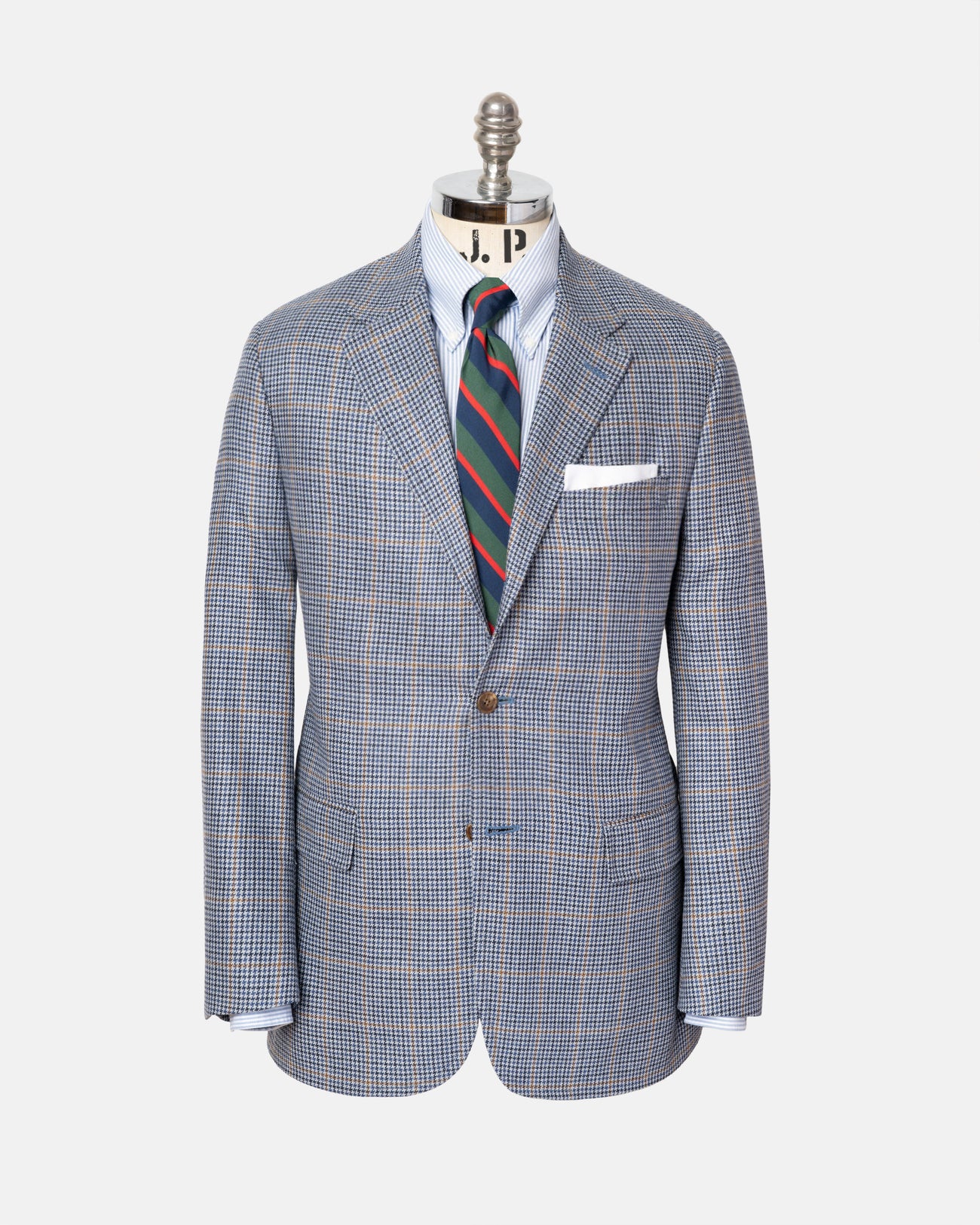Made-in-Canada Blue & Copper Check Silk/Wool Sport Coat