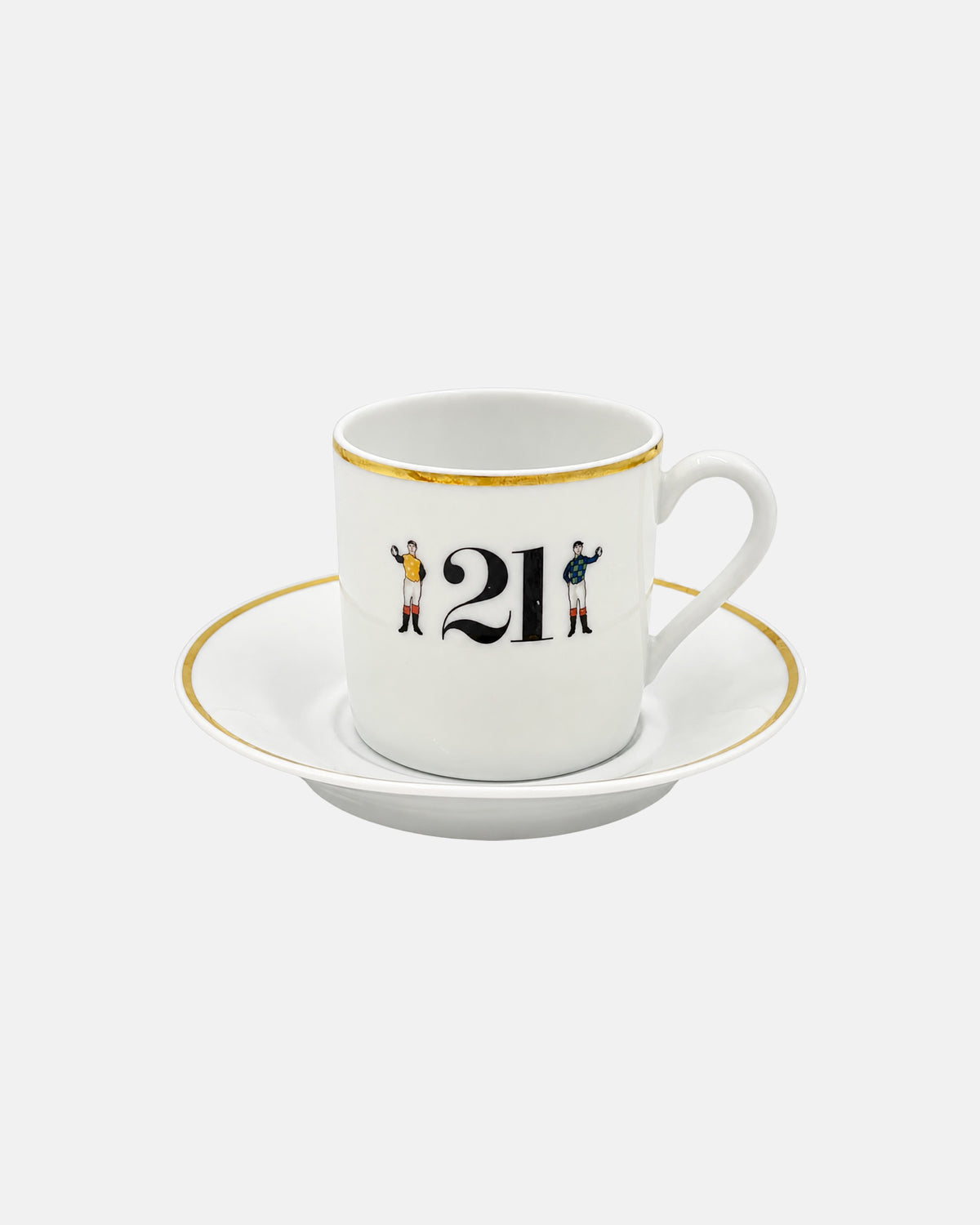 Vintage The 21 Club NYC Restaurant Equestrian Jockey Porcelain Cup & Saucer