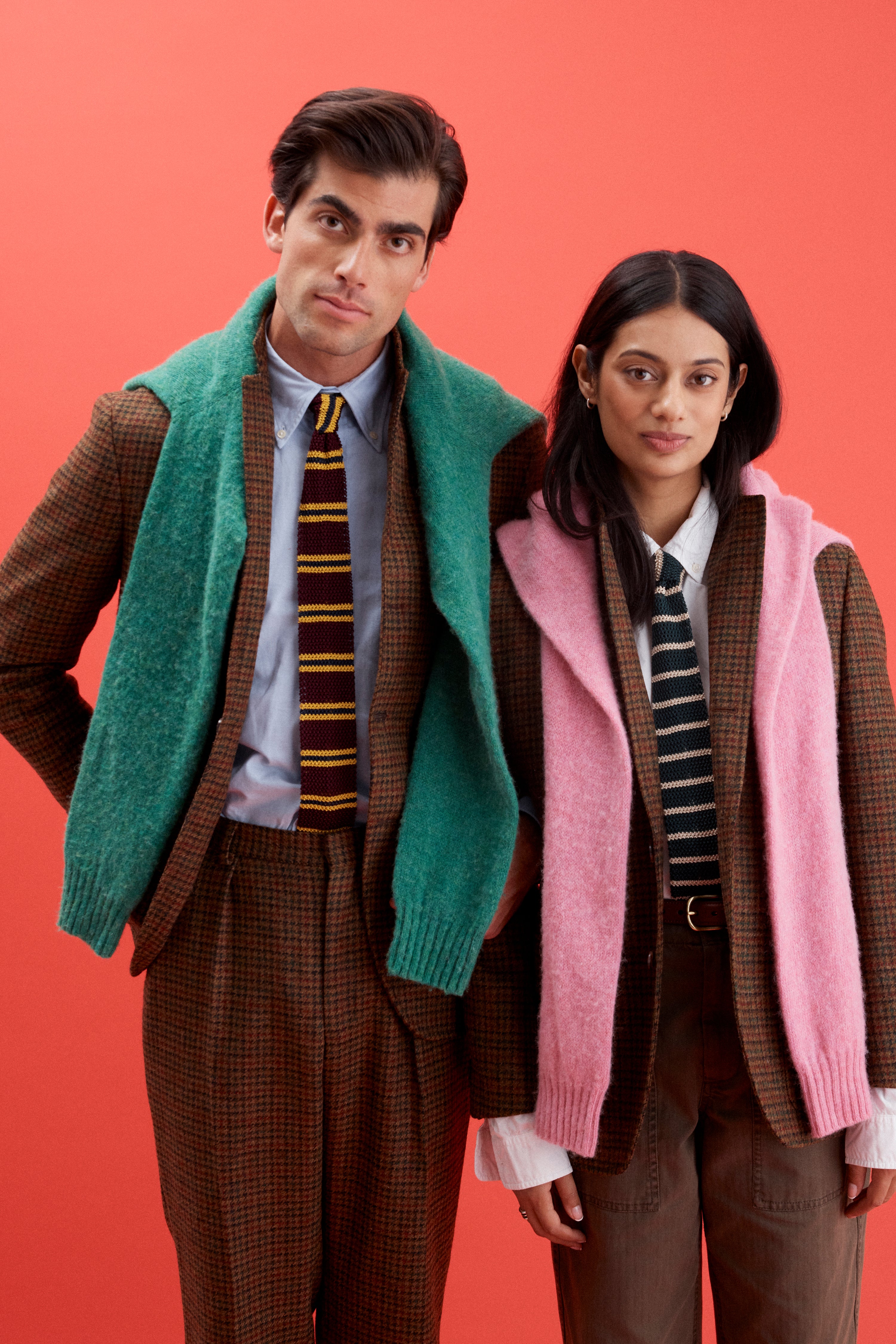 Made-in-Italy Green Bar Stripe Knit Tie