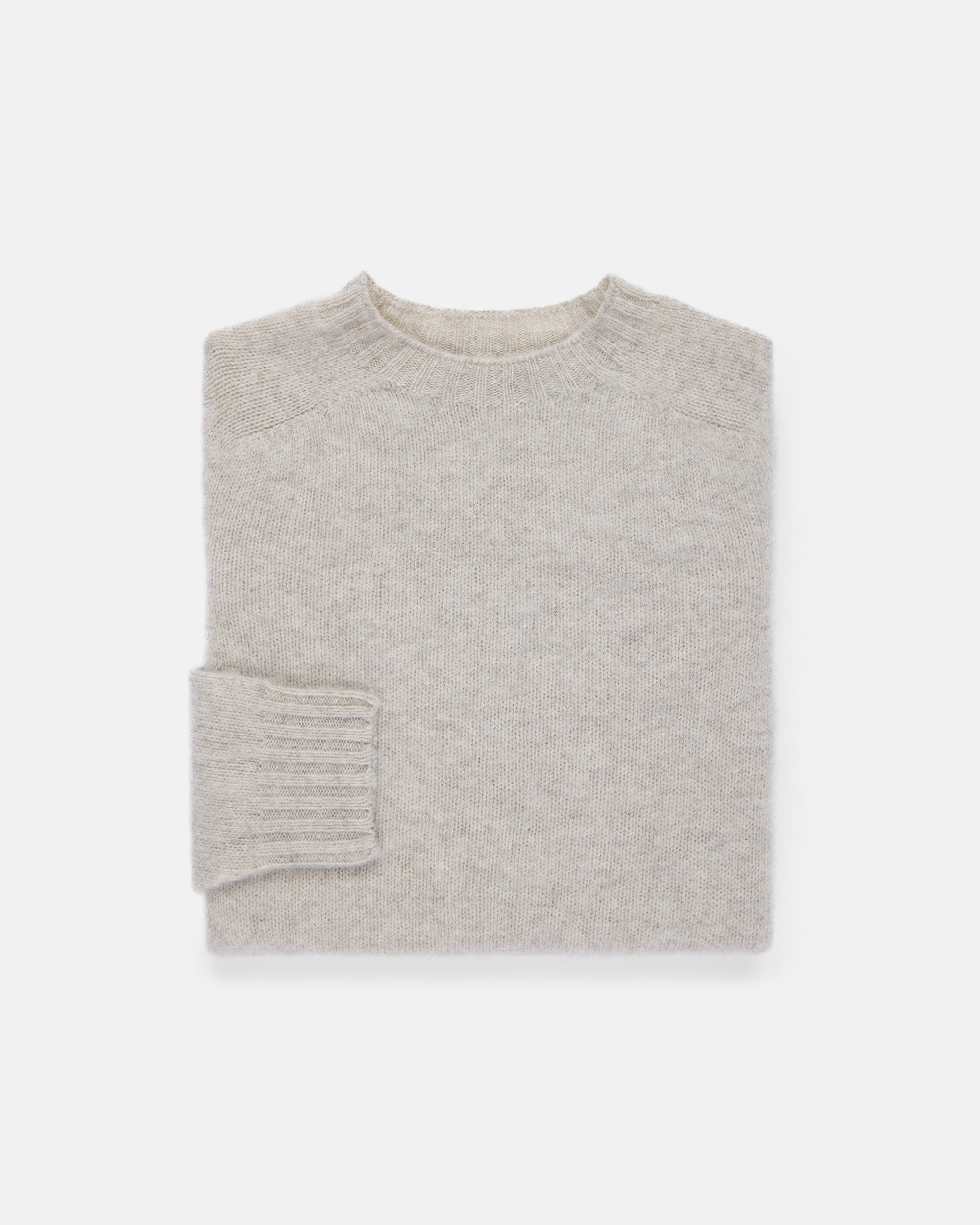 Made-in-Scotland Women's Light Grey Shaggy Dog Sweater
