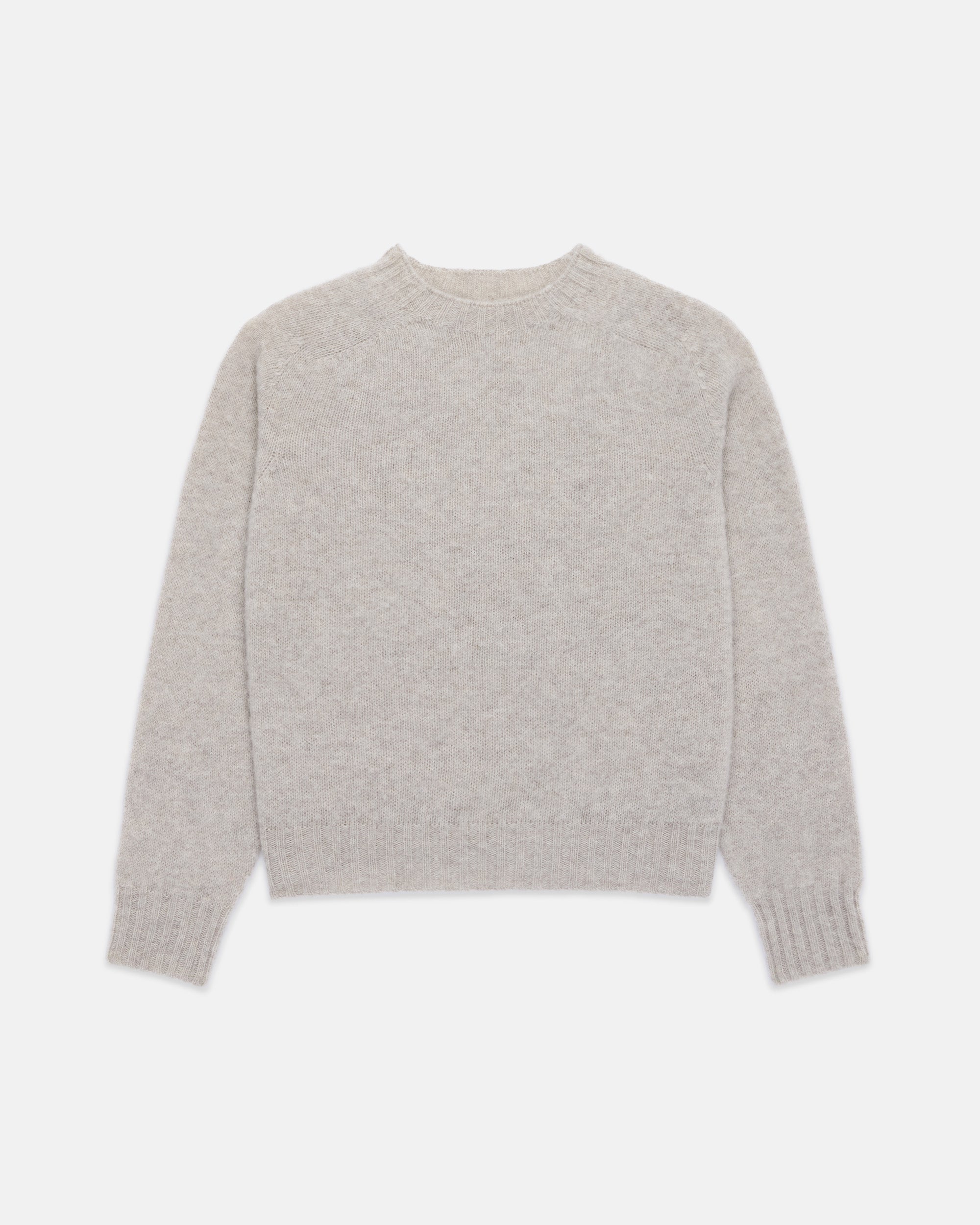 Made-in-Scotland Women's Light Grey Shaggy Dog Sweater