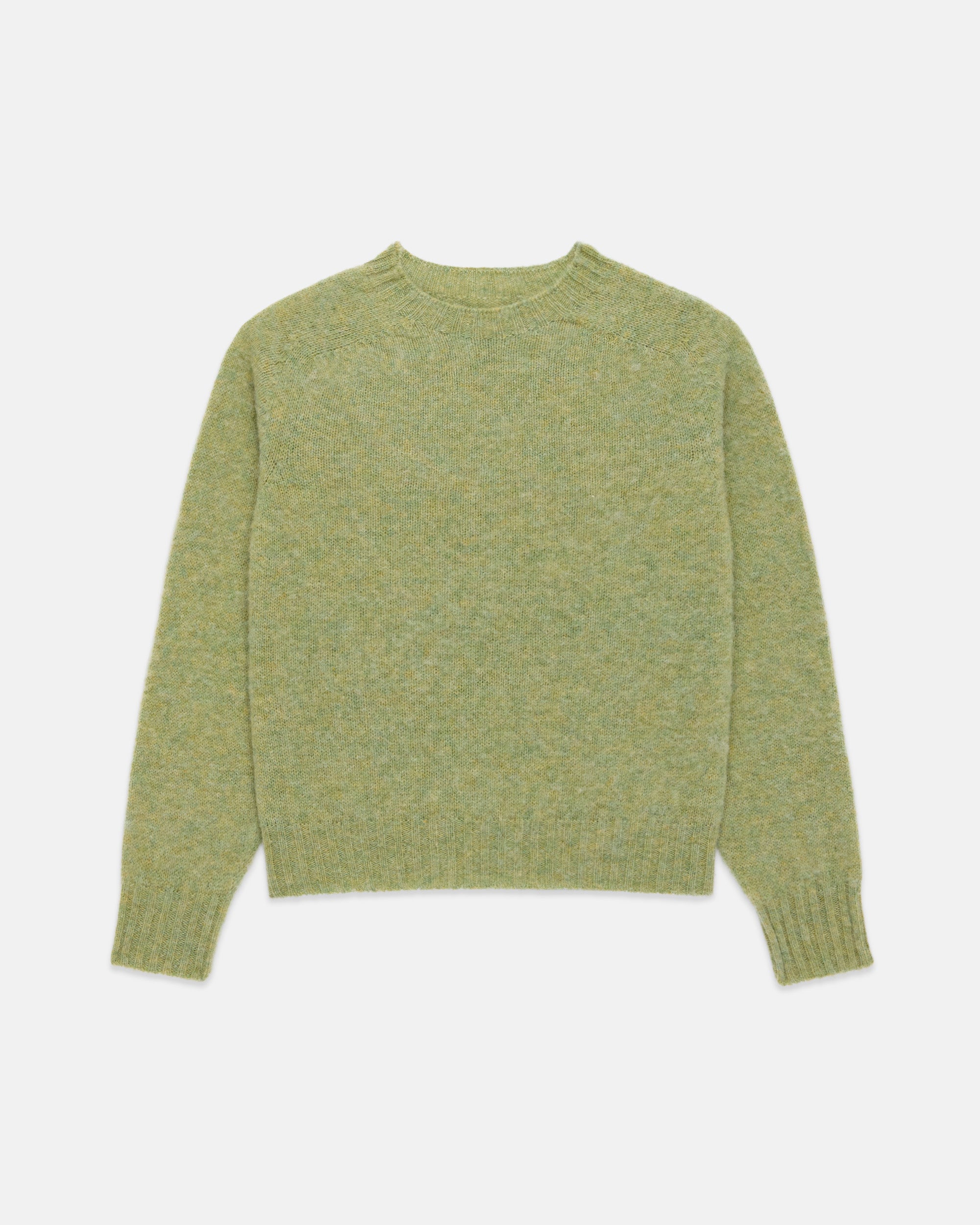 Made-in-Scotland Women's Green & Yellow Mix Shaggy Dog Sweater