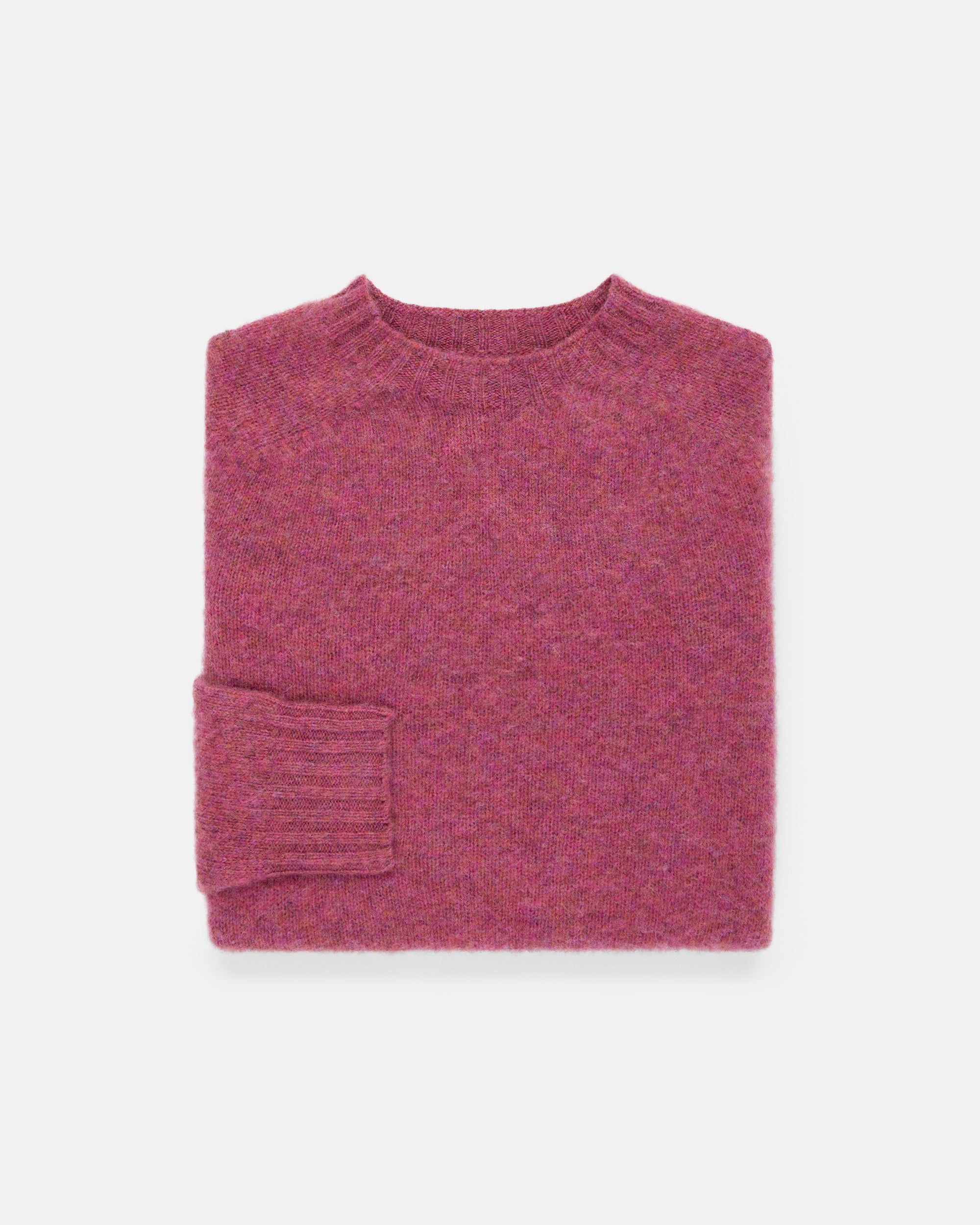 Made-in-Scotland Women's Dark Pink Shaggy Dog Sweater