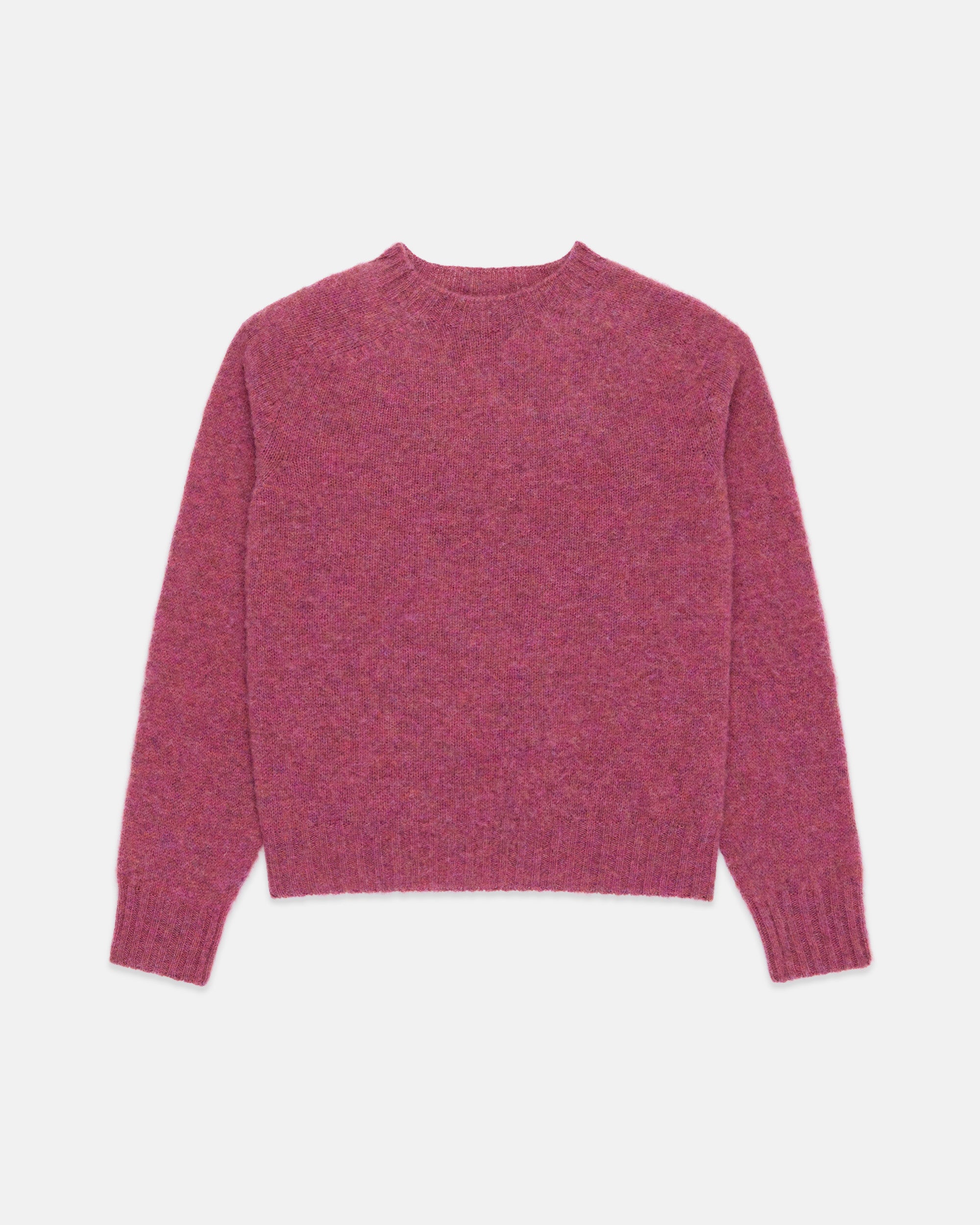 Made-in-Scotland Women's Dark Pink Shaggy Dog Sweater