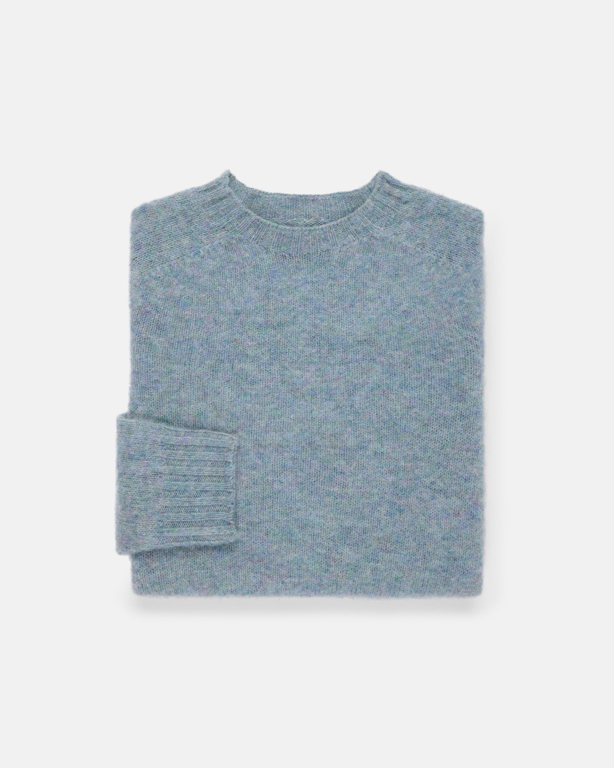 Made-in-Scotland Women's Light Blue Shaggy Dog Sweater