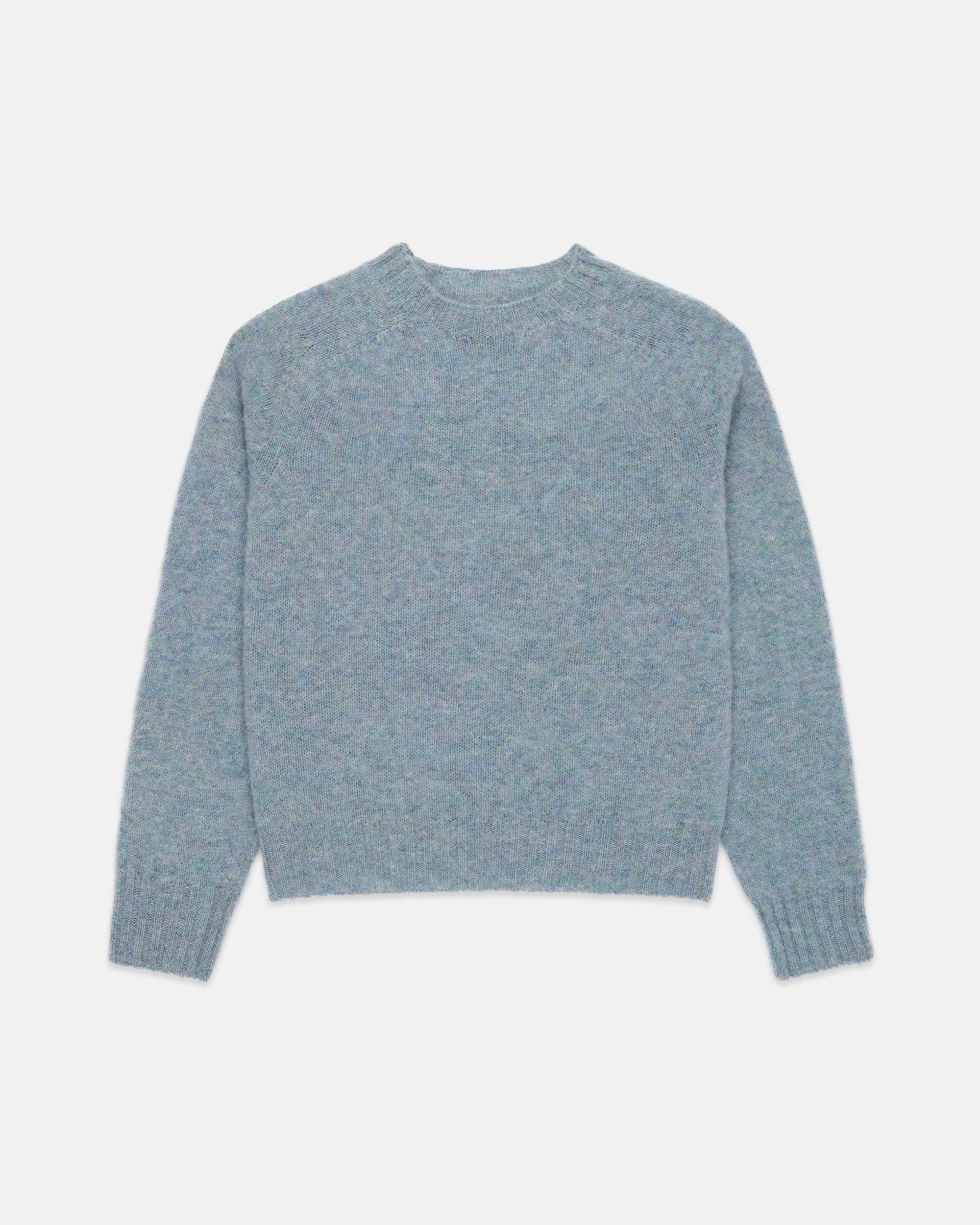 Made-in-Scotland Women's Light Blue Shaggy Dog Sweater