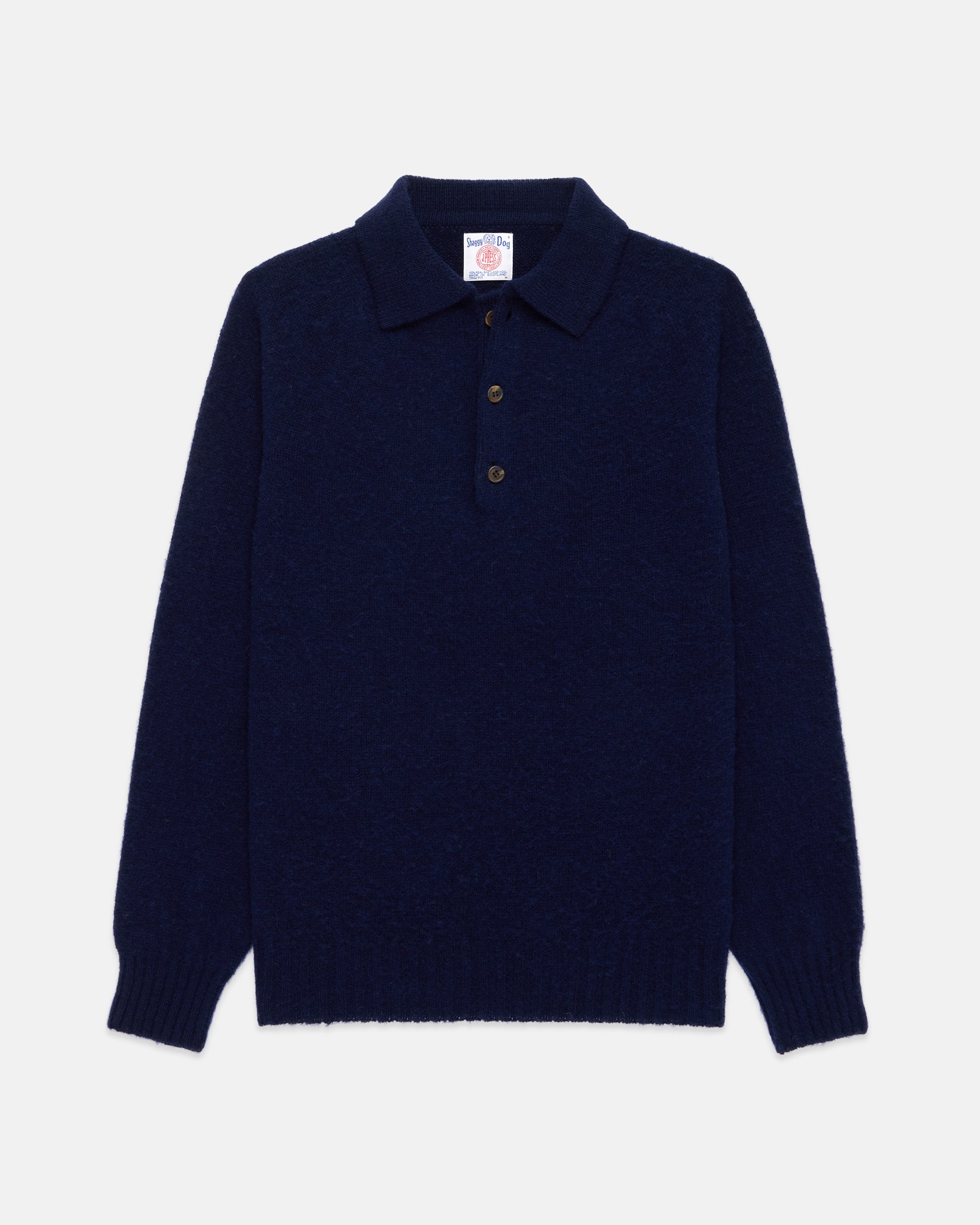 Made-in-Scotland Navy Shaggy Dog Polo - Classic Fit