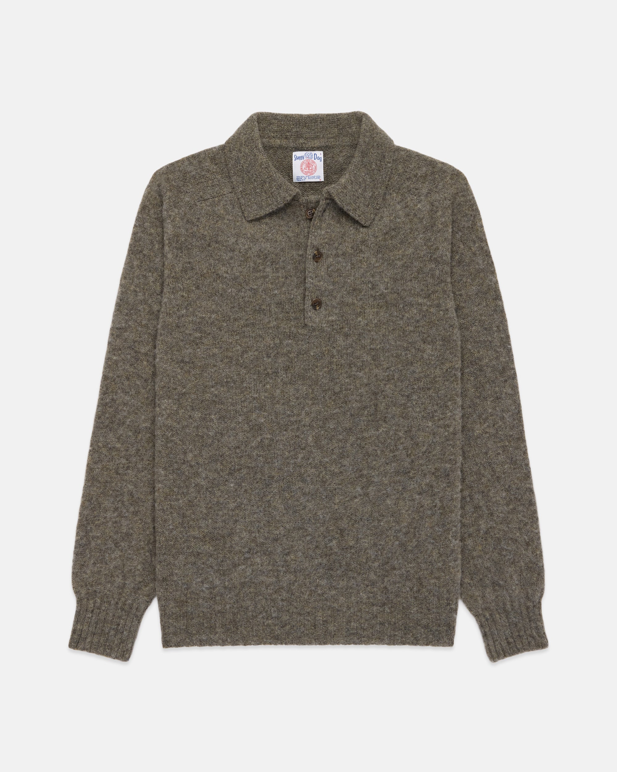 Made-in-Scotland Mid Grey Shaggy Dog Polo - Classic Fit
