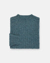 Made-in-Scotland Grey Blue Shaggy Dog Cable Knit Sweater  - Classic Fit