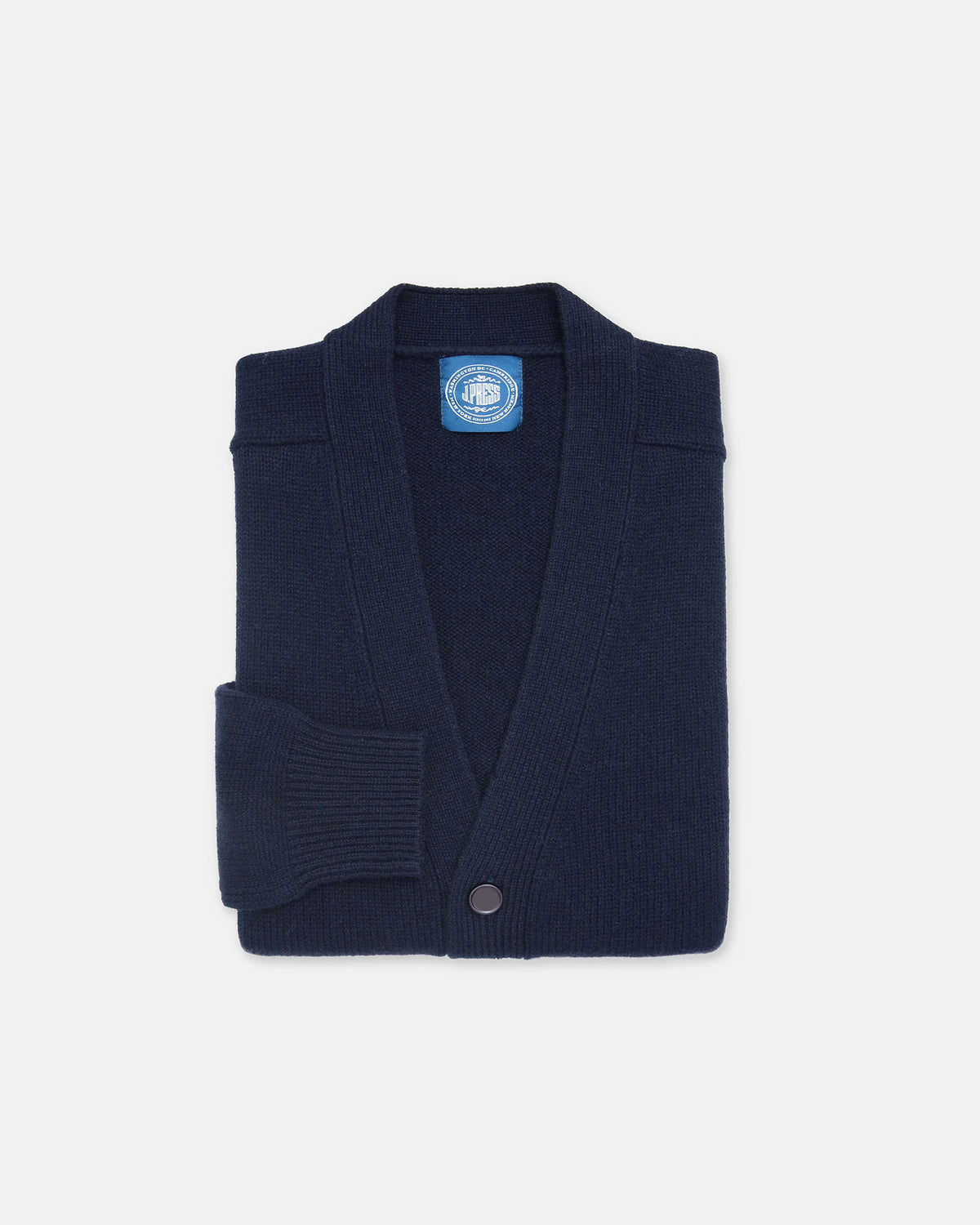 Navy Lambswool Cardigan Sweater