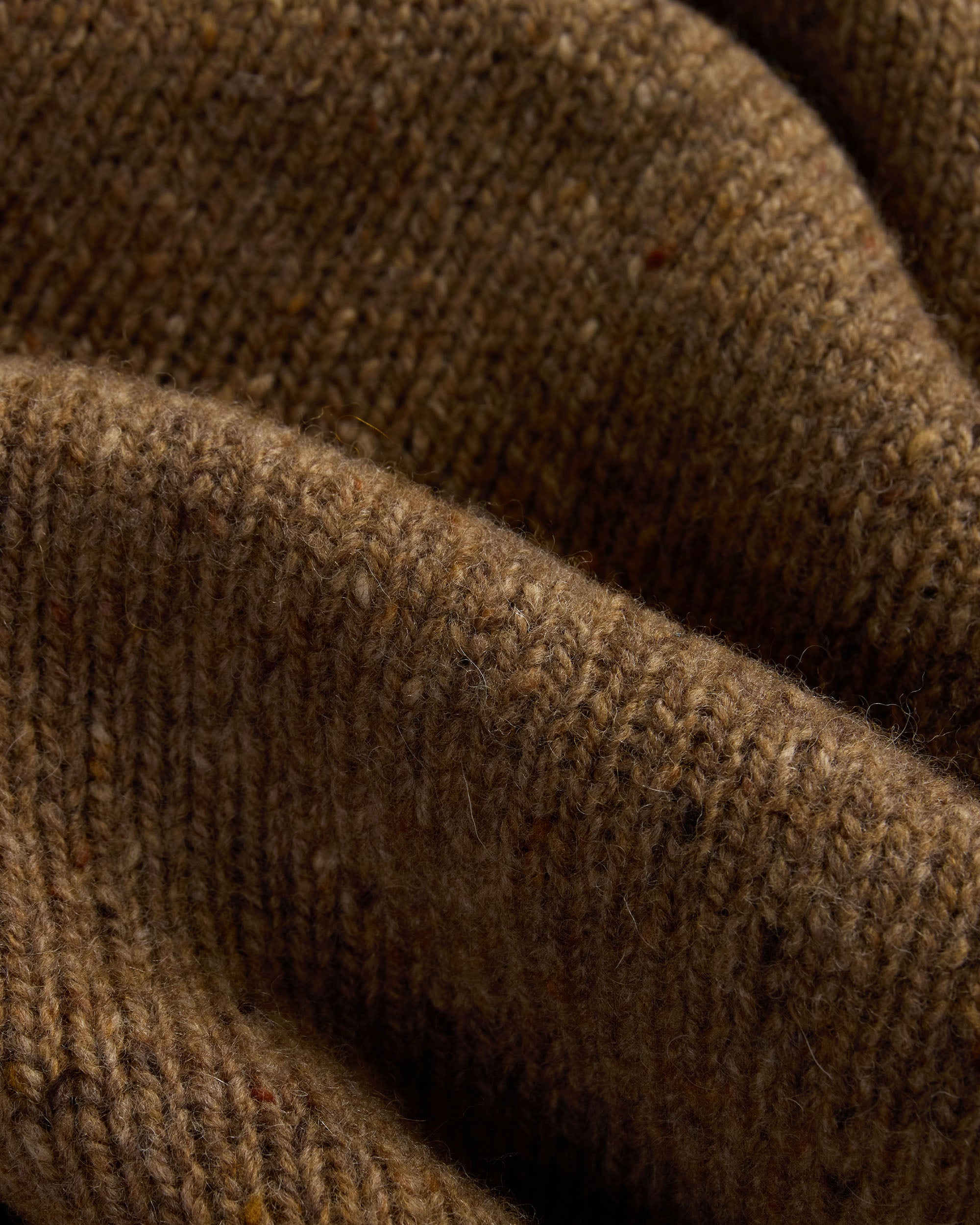 Made-in-Scotland Brown Donegal Crew Neck Sweater