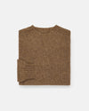 Made-in-Scotland Brown Donegal Crew Neck Sweater