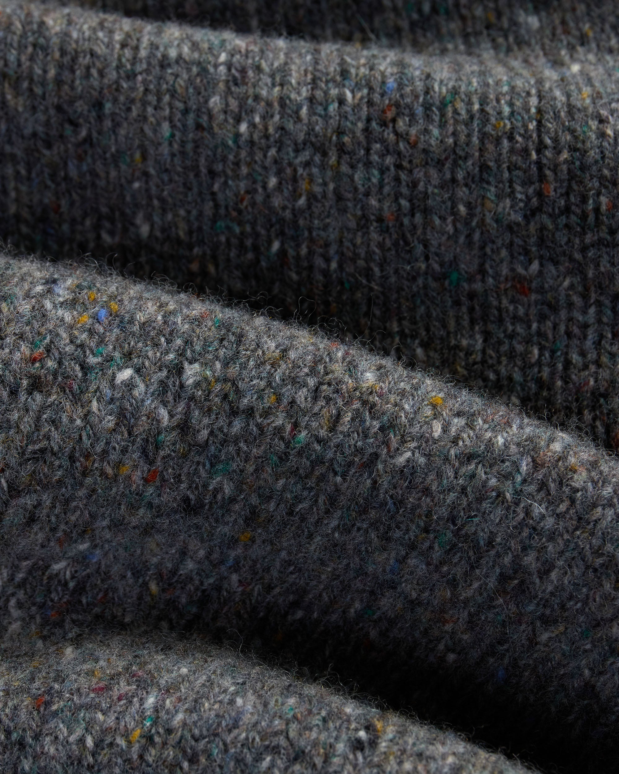 Made-in-Scotland Grey Donegal Crew Neck Sweater