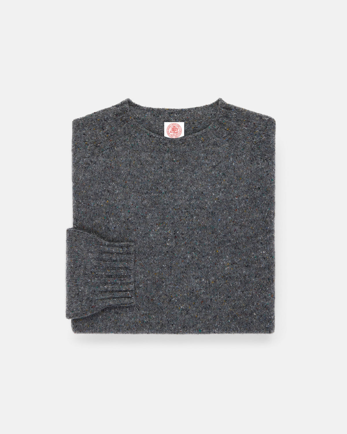 Made-in-Scotland Grey Donegal Crew Neck Sweater