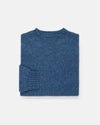 Made-in-Scotland Blue Donegal Crew Neck Sweater