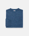 Made-in-Scotland Blue Donegal Crew Neck Sweater