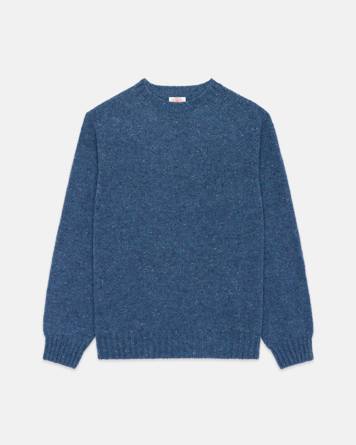 Made-in-Scotland Blue Donegal Crew Neck Sweater