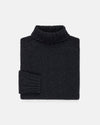 Made-in-Scotland Charcoal Lambswool Turtle Neck Sweater