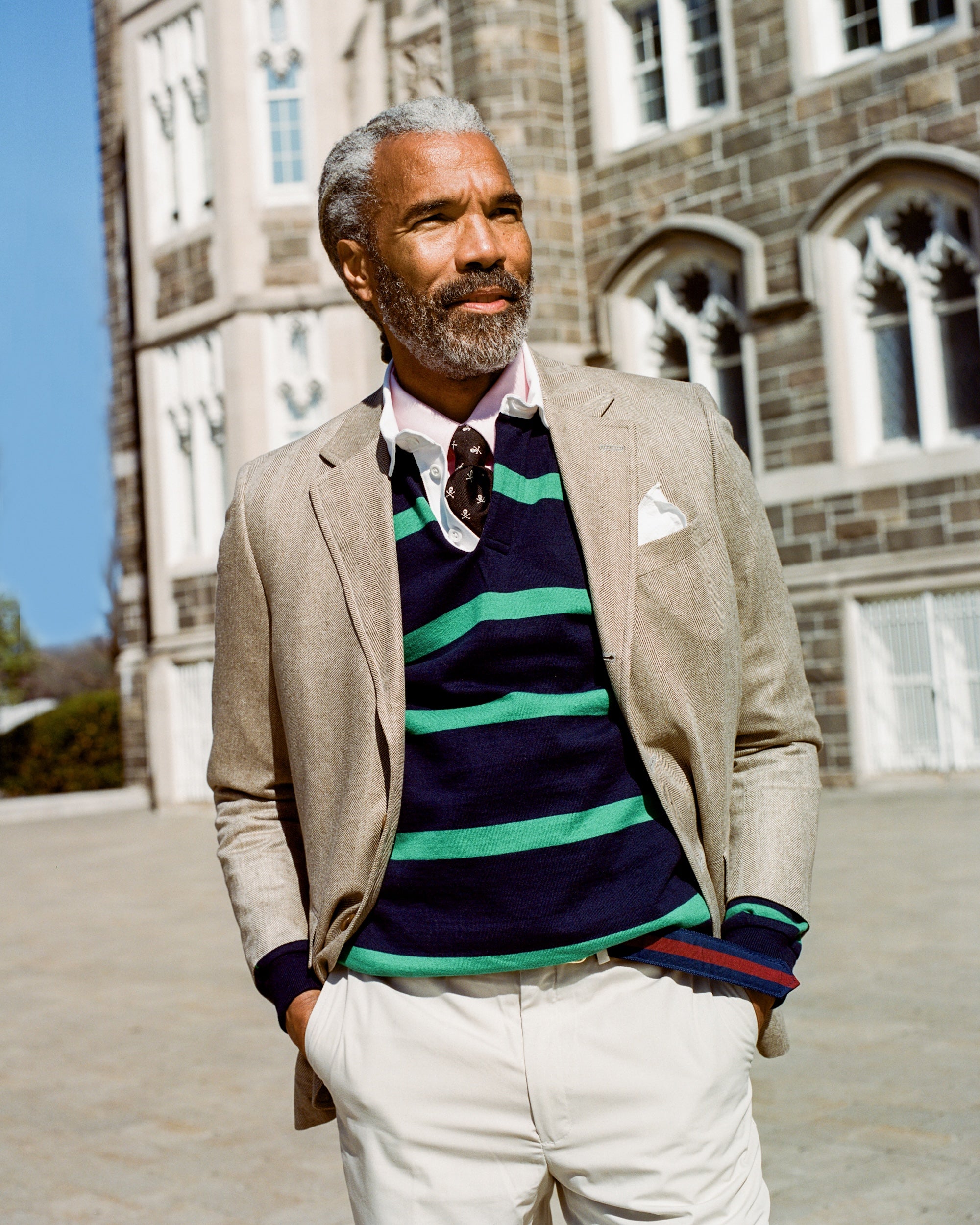 Tan Herringbone Silk Sport Coat | J. PRESS