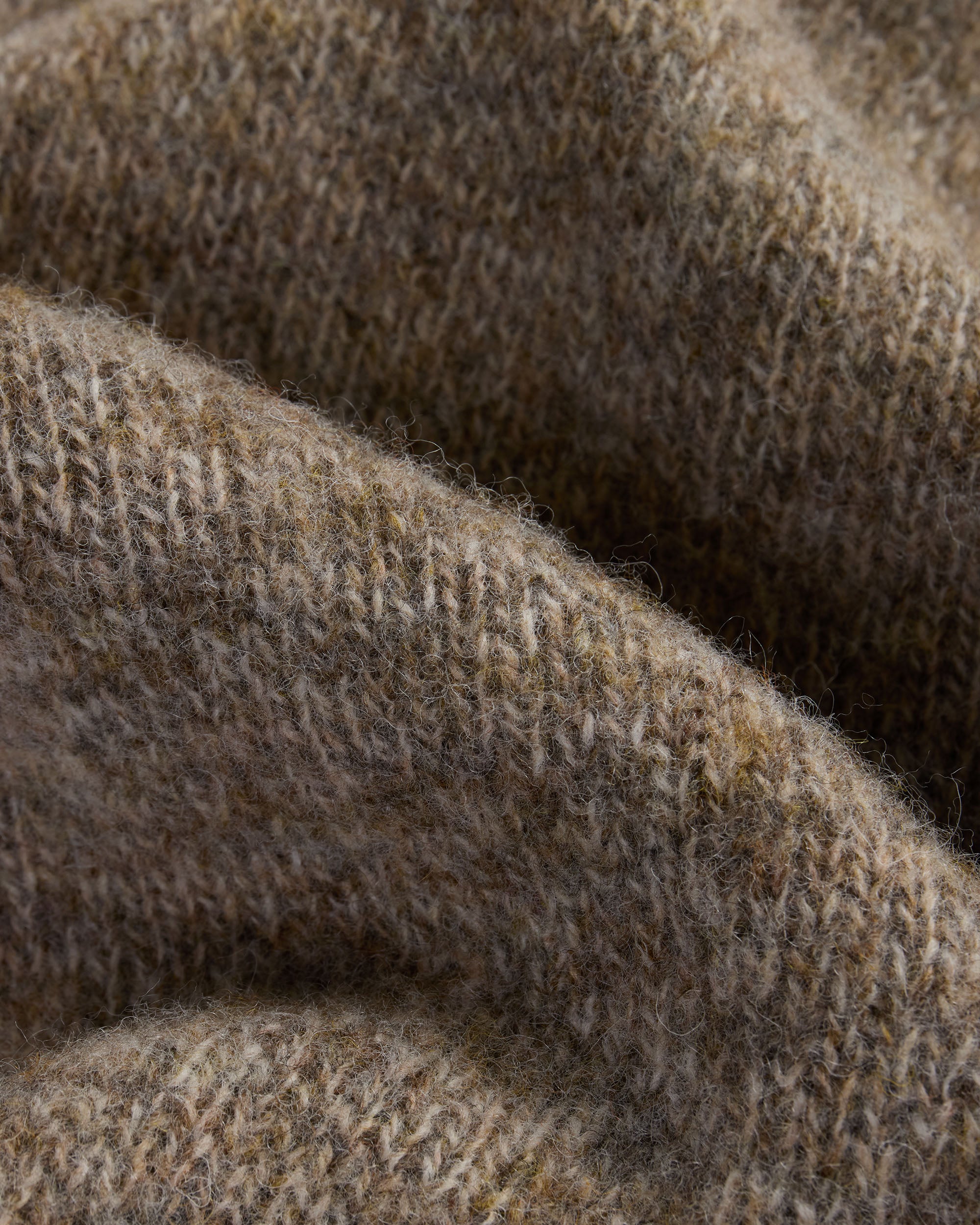 Made-in-Scotland Grey & Brown Mix Shaggy Dog Sweater  - Trim Fit