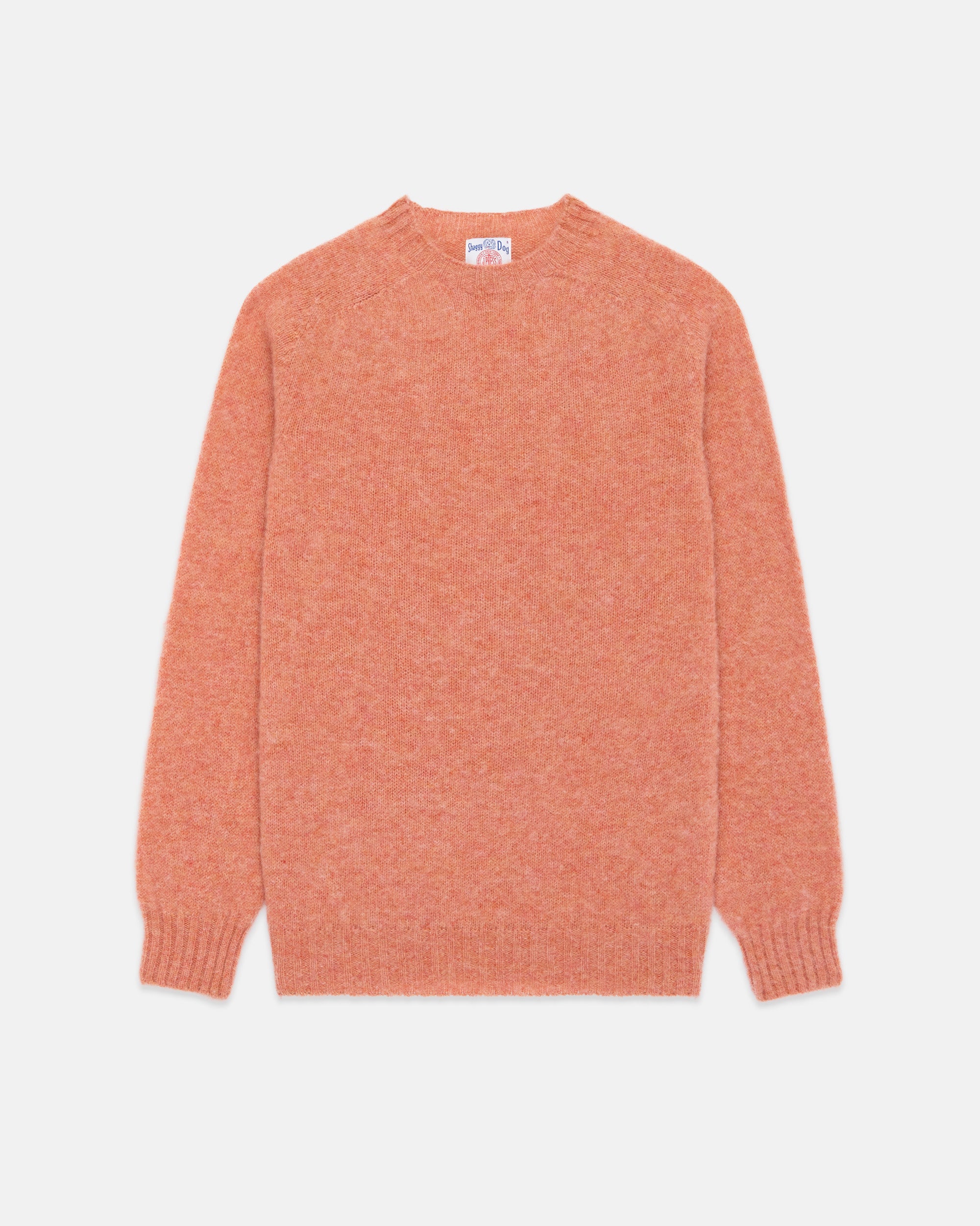 Made-in-Scotland Pink & Orange Mix Shaggy Dog Sweater  - Trim Fit