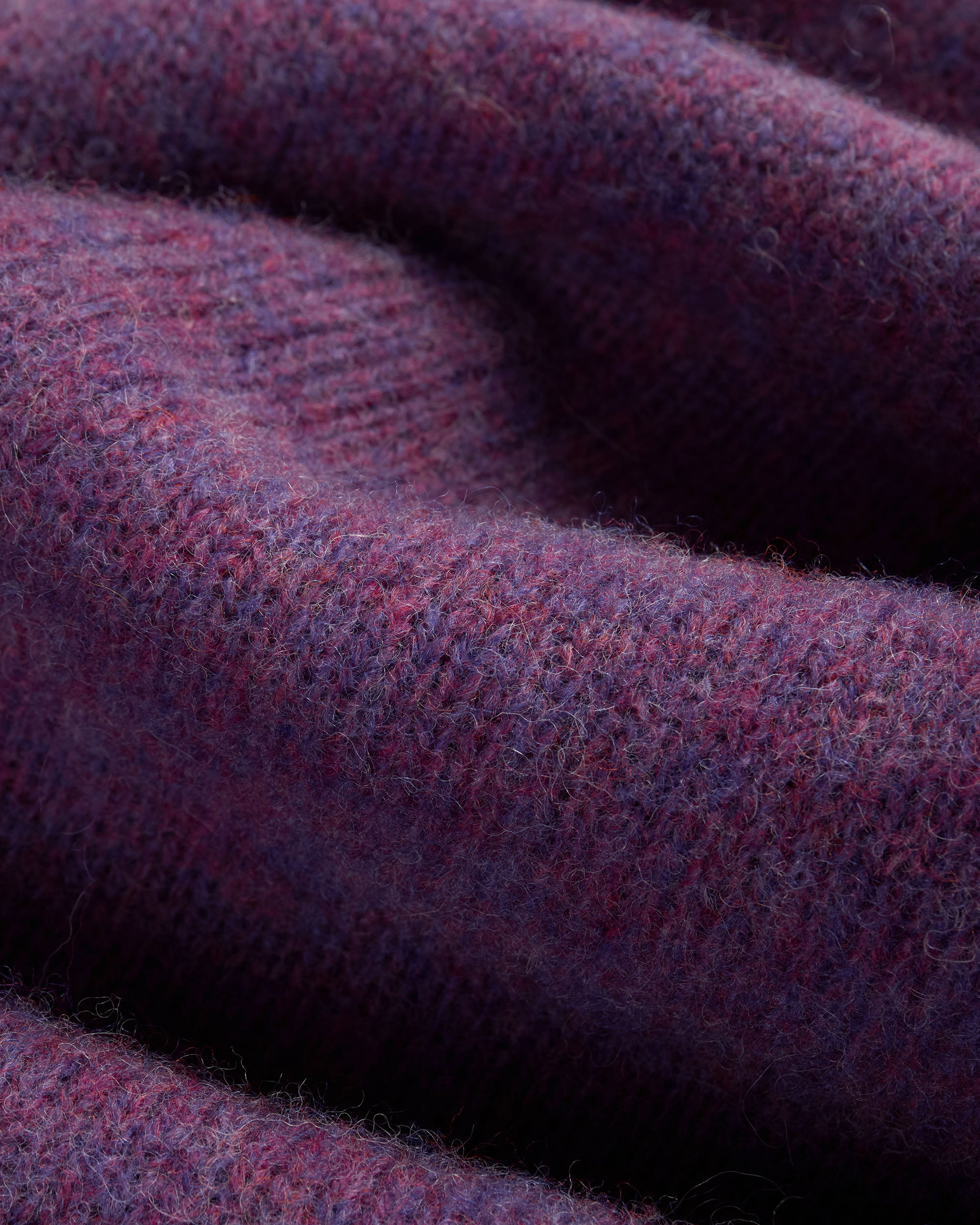 Made-in-Scotland Purple Shaggy Dog Sweater  - Trim Fit