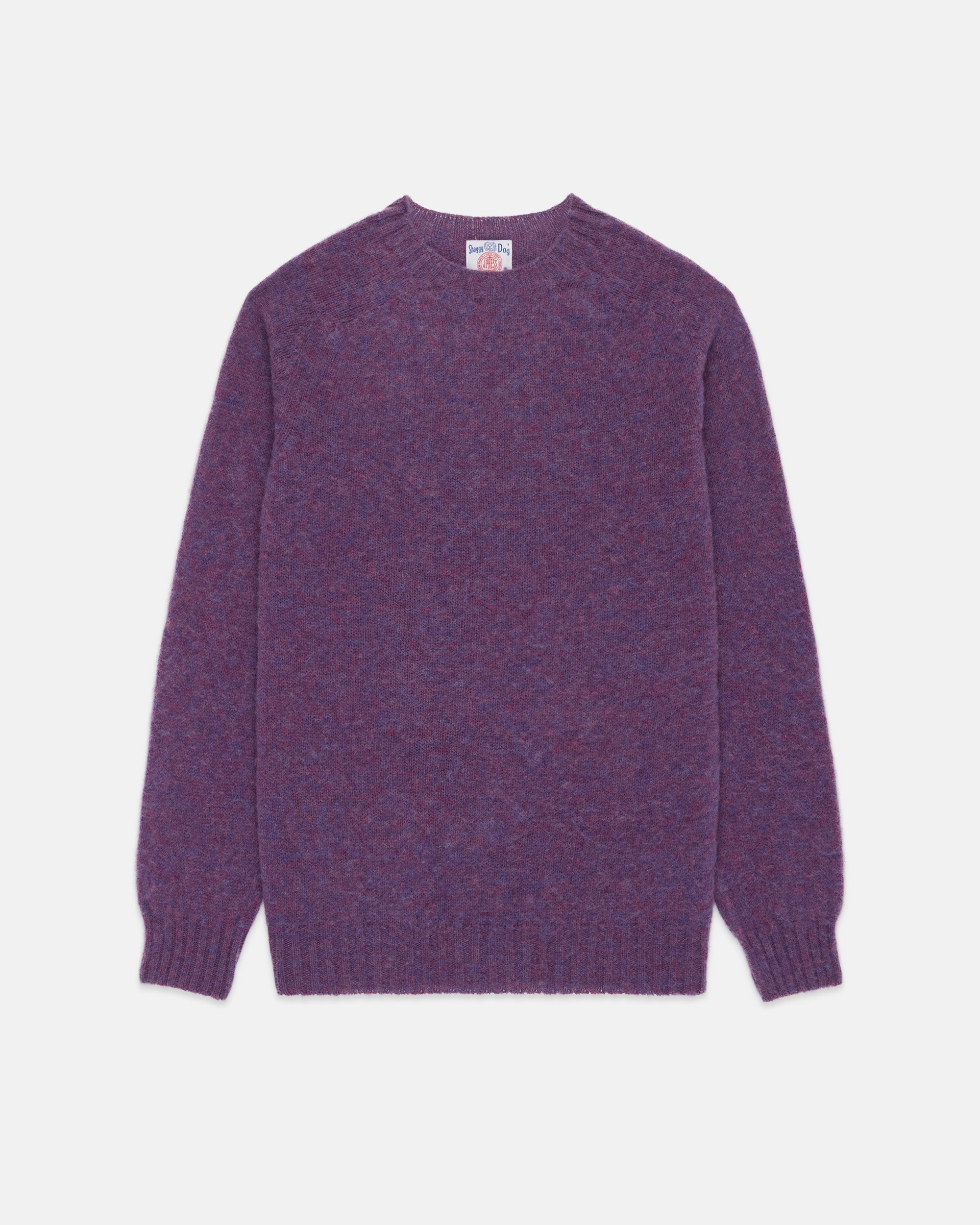 Made-in-Scotland Purple Shaggy Dog Sweater  - Trim Fit