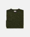 Made-in-Scotland Dark Olive Shaggy Dog Sweater  - Trim Fit