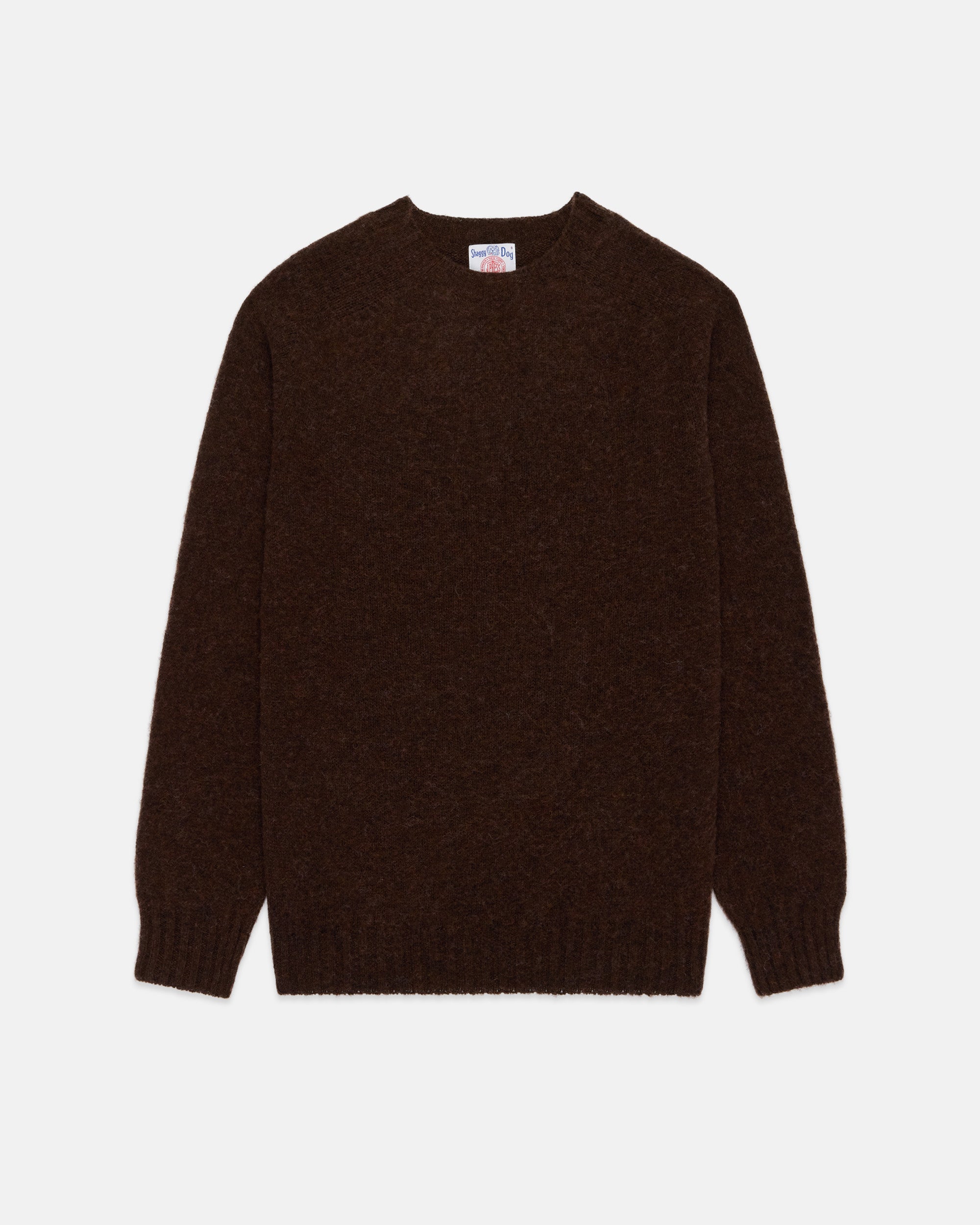 Made-in-Scotland Brown Shaggy Dog Sweater  - Trim Fit