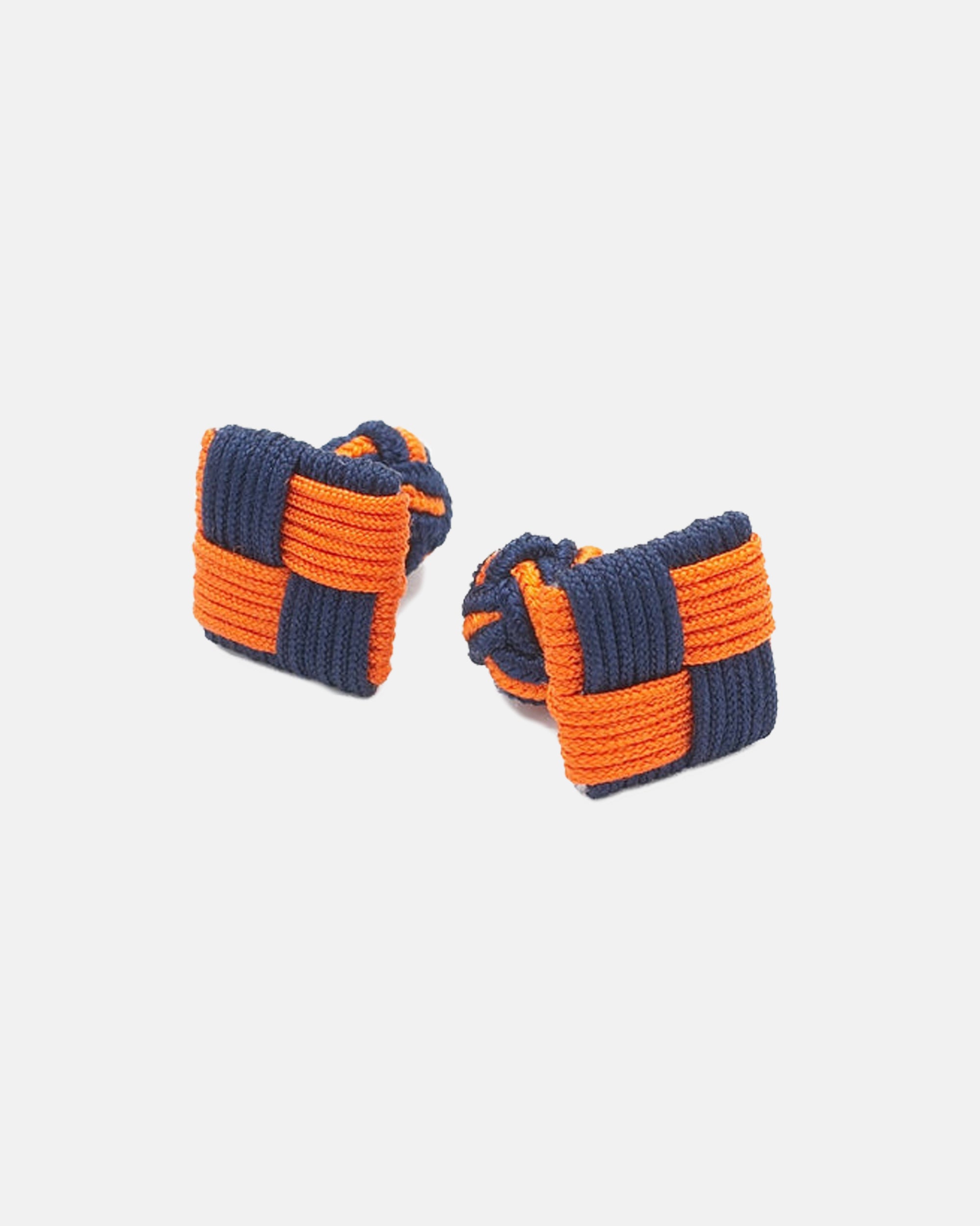 Navy & Orange Combo Knot Cufflinks