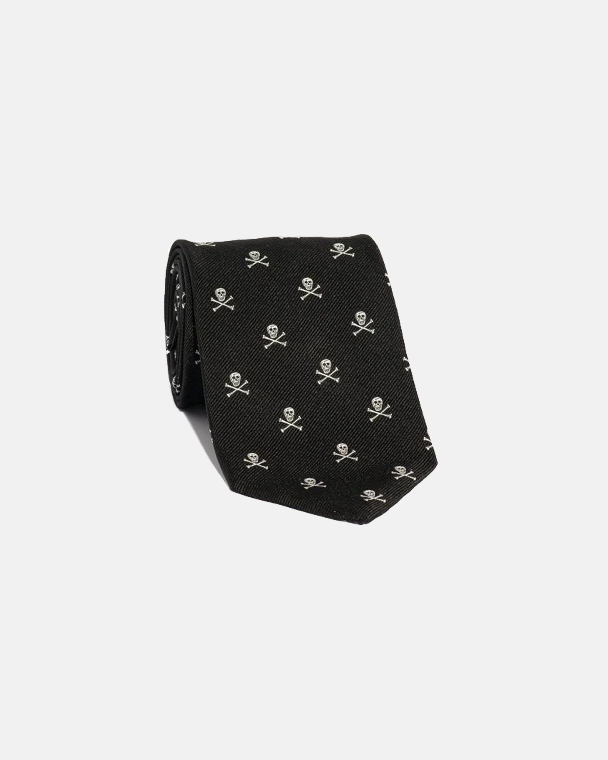 Made-in-UK Black Skull and Bones Club Tie